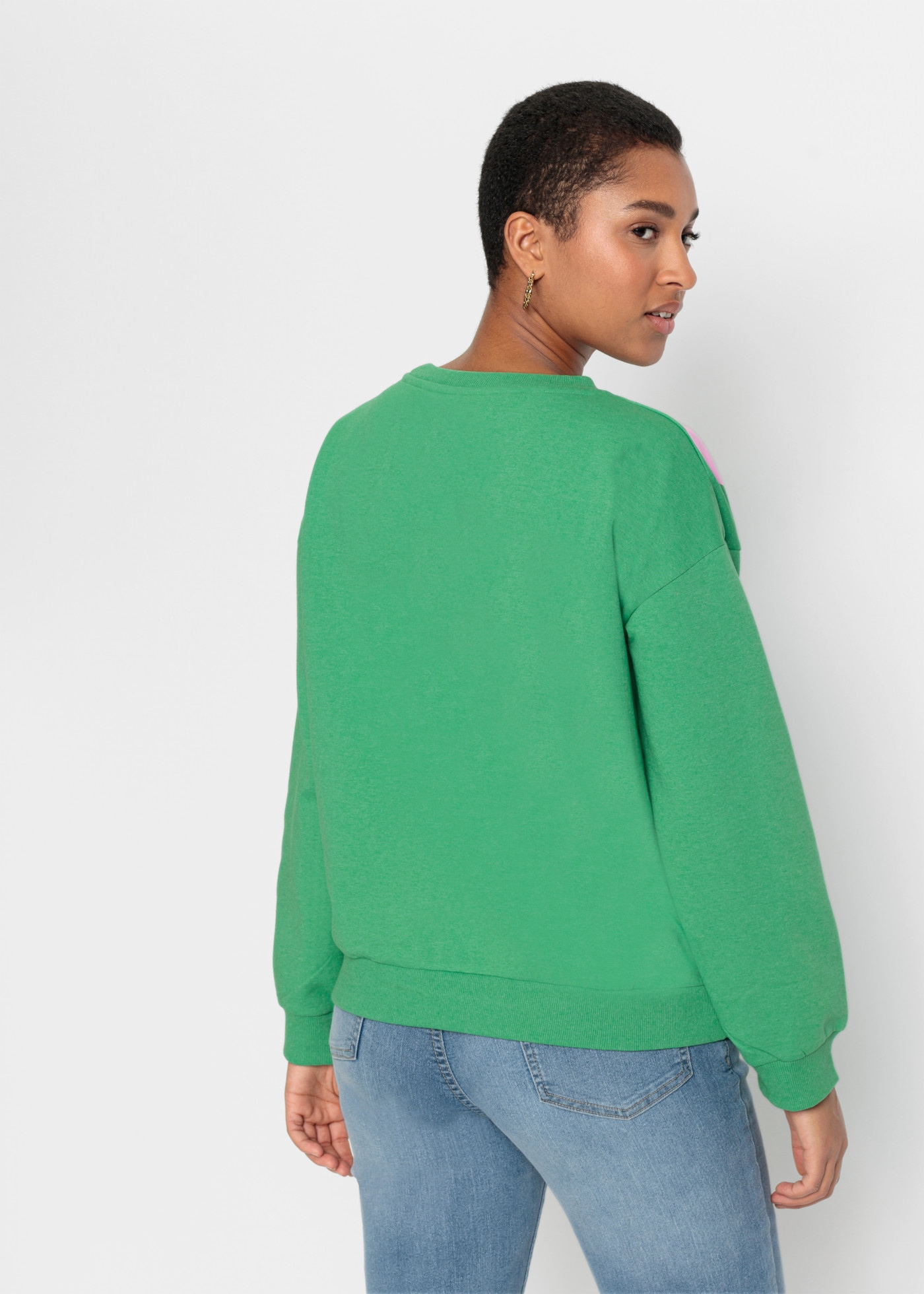 bonprix Sweatshirt , lässiger Schnitt, Oversized-Look, Schriftzug-Design
