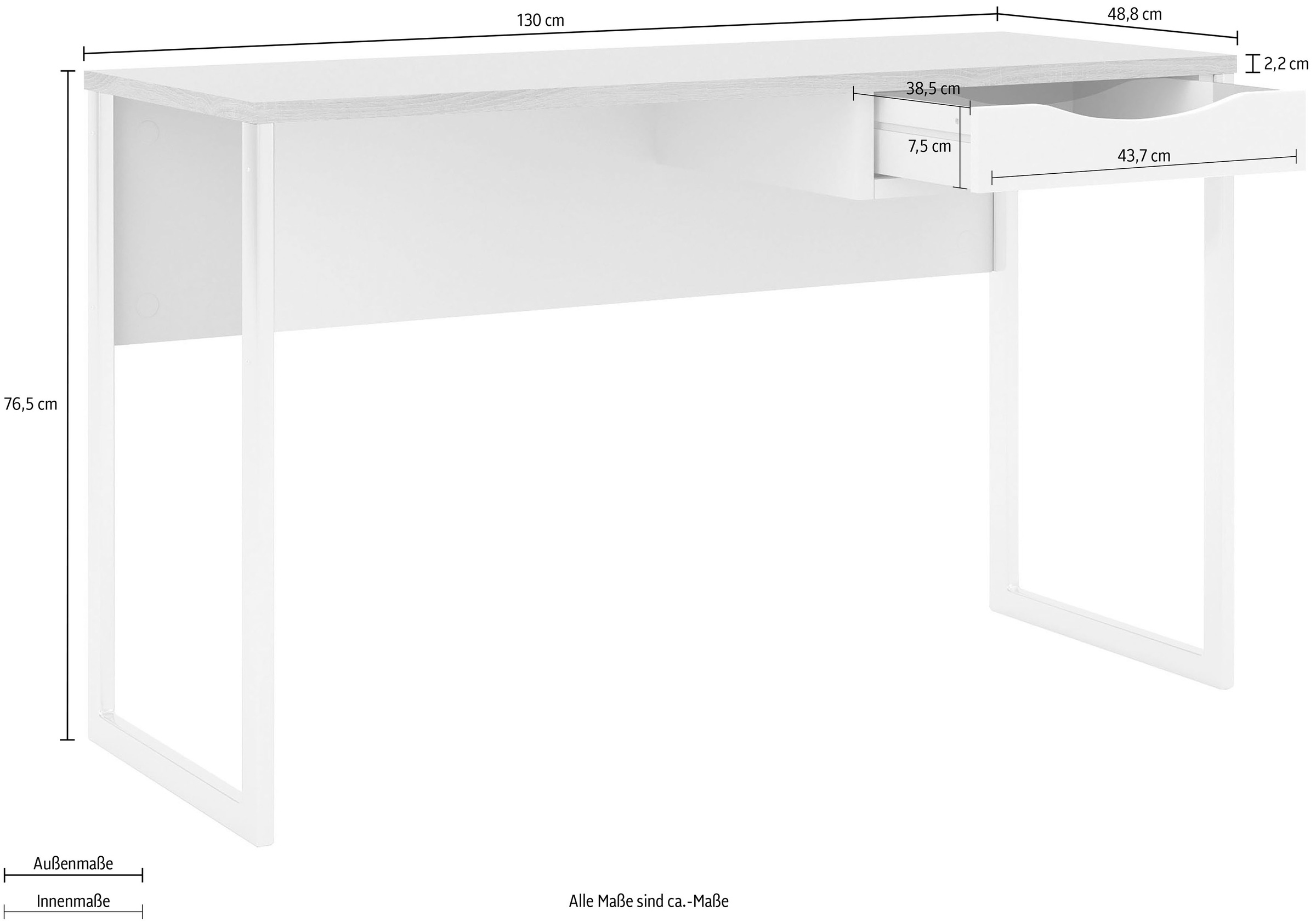 INOSIGN Schreibtisch »Plus«, mit vielen Stauraummöglichkeiten, zeitloses Design