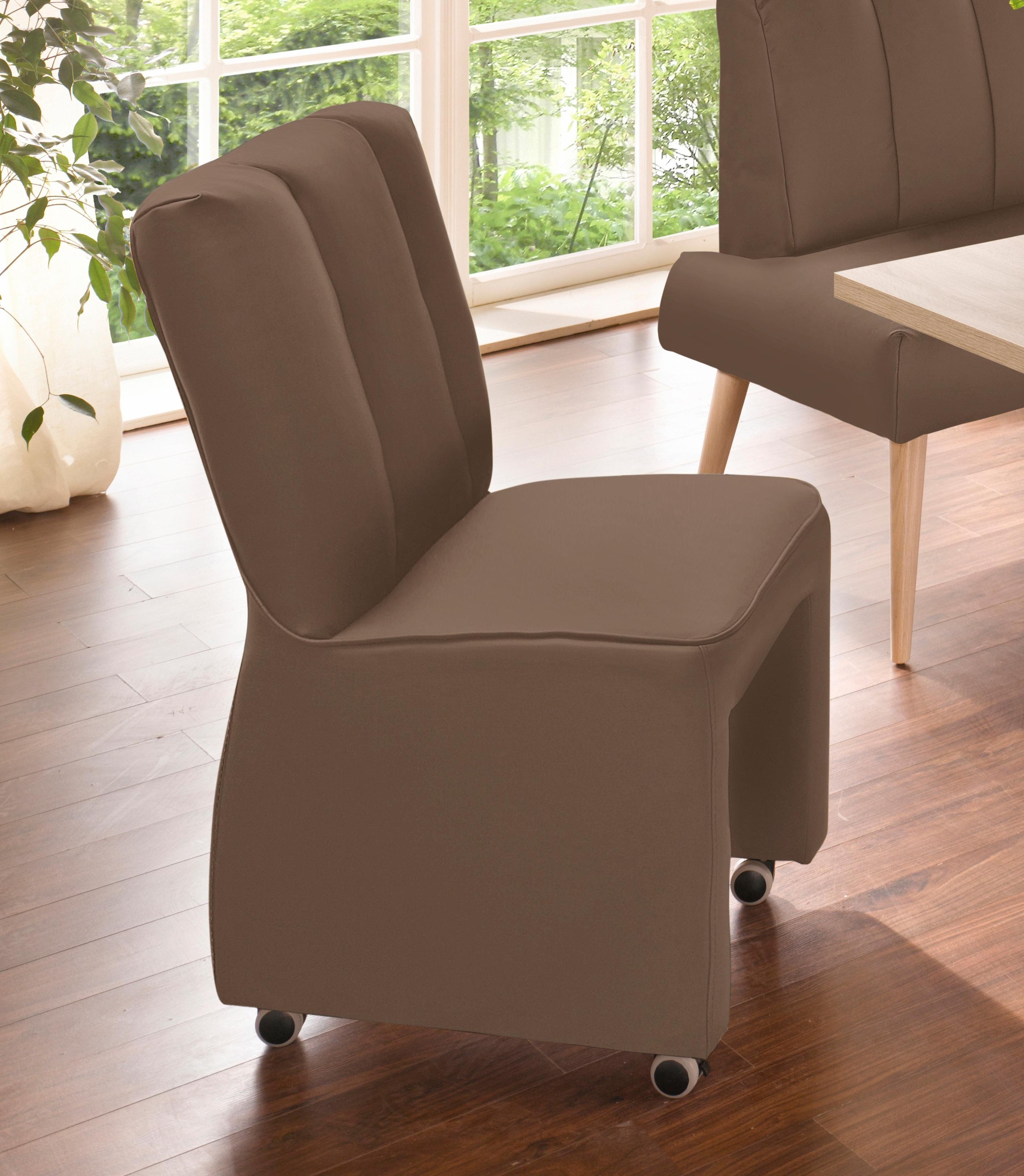 exxpo - sofa fashion Sessel »Costa, Loungesessel, Hochlehnsessel, auf Rollen, Komfortsitzhöhe 53cm«, kompakt und bequem, Breite 52 cm