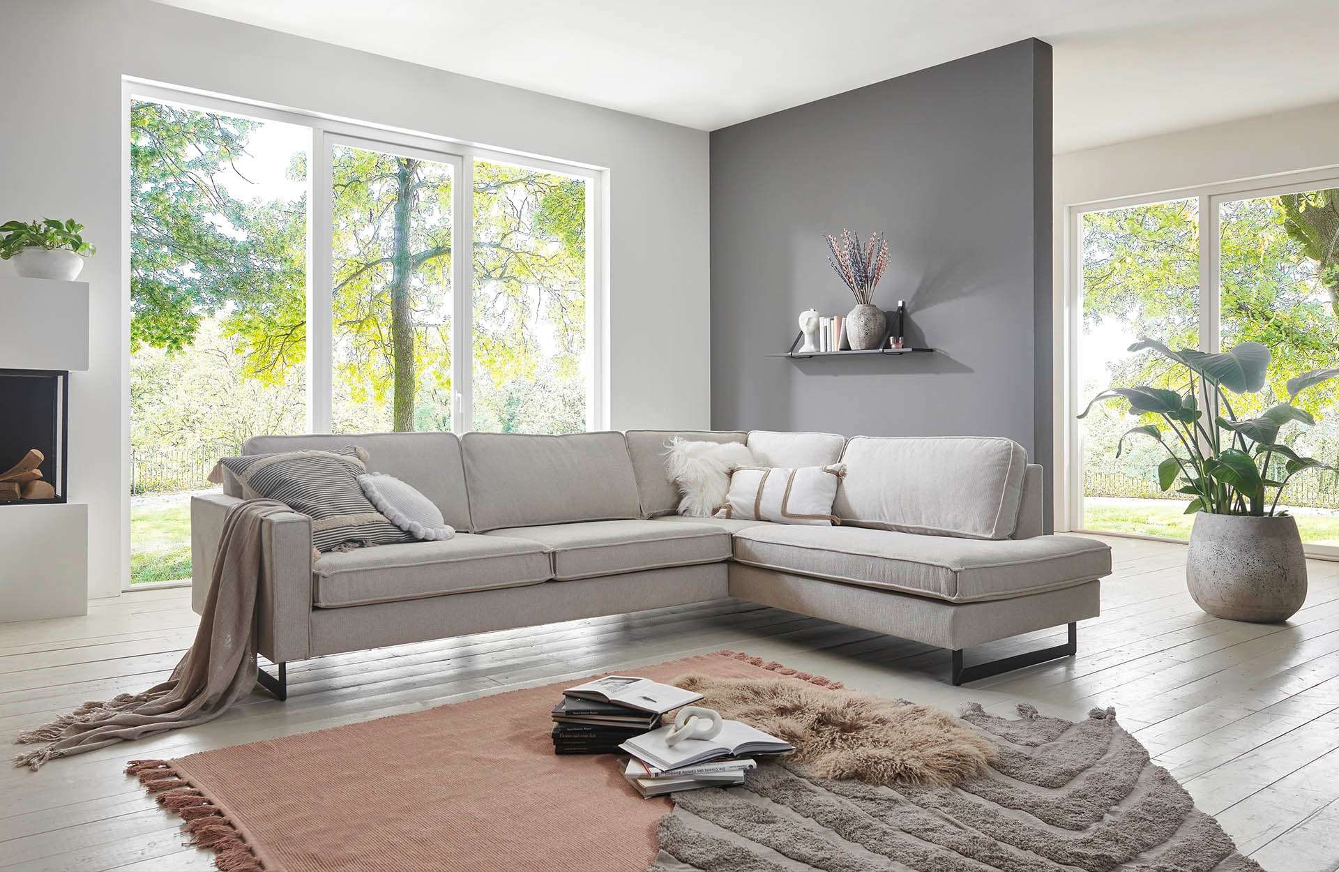 Places of Style Ecksofa »Pinto, 290 cm, Ottomane links / rechts«, Cord, Fei günstig online kaufen