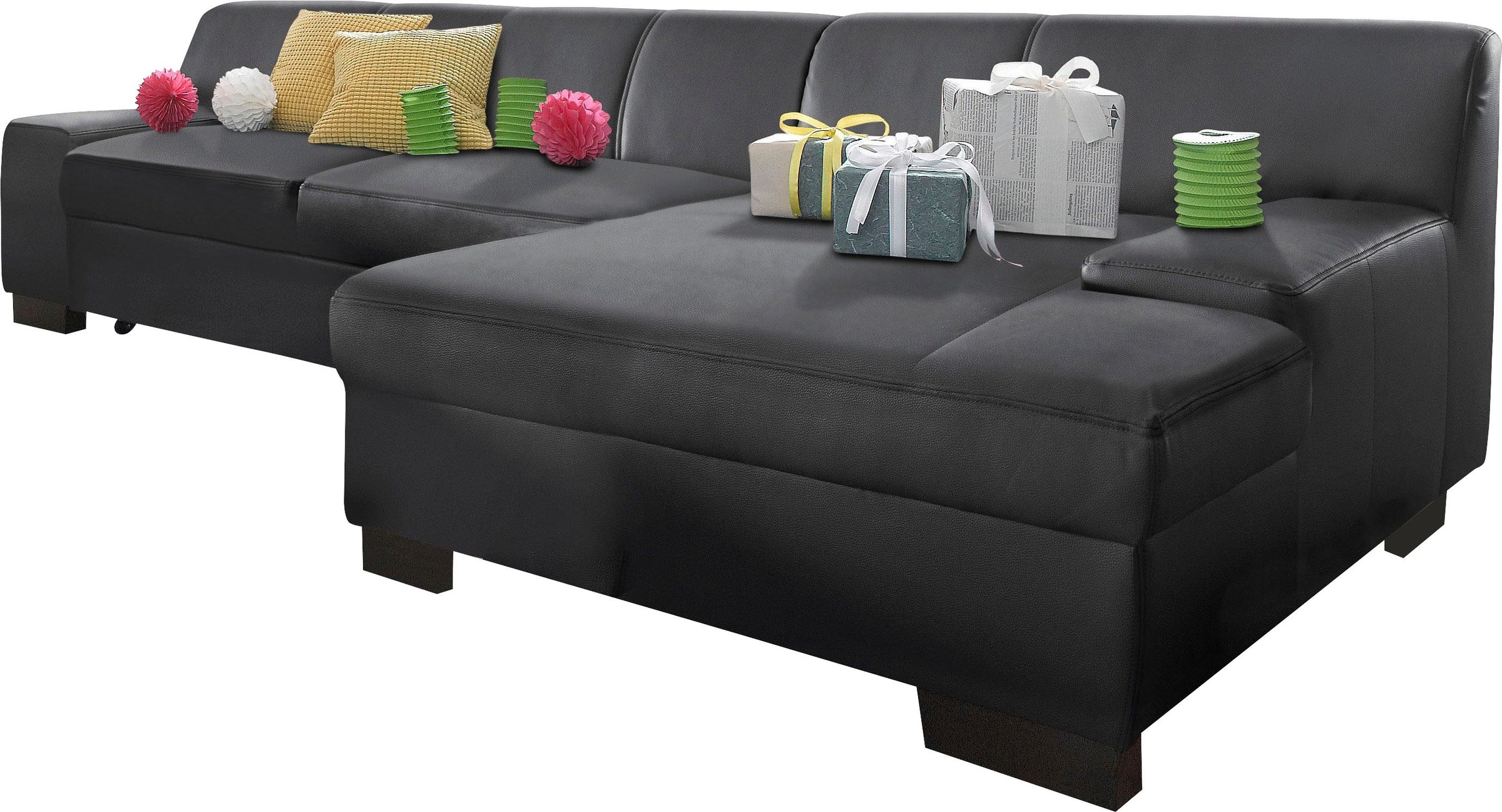 DOMO collection Ecksofa »Norma, elegant & modern, mit flachen Armlehnen, Br günstig online kaufen