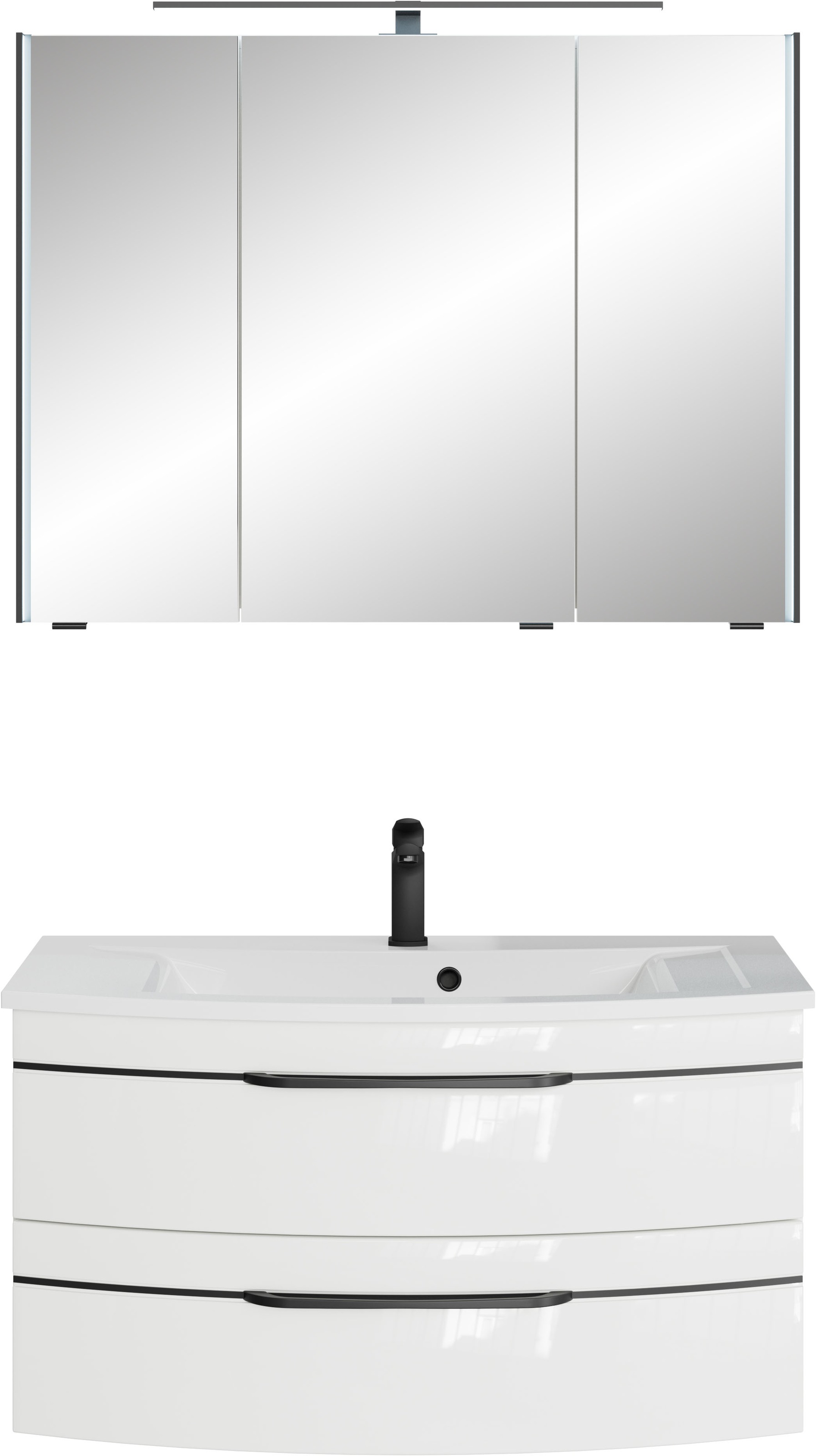 Saphir Badmöbel-Set »Serie 7045 2-teilig Mineralmarmor-Waschtisch mit LED-S günstig online kaufen