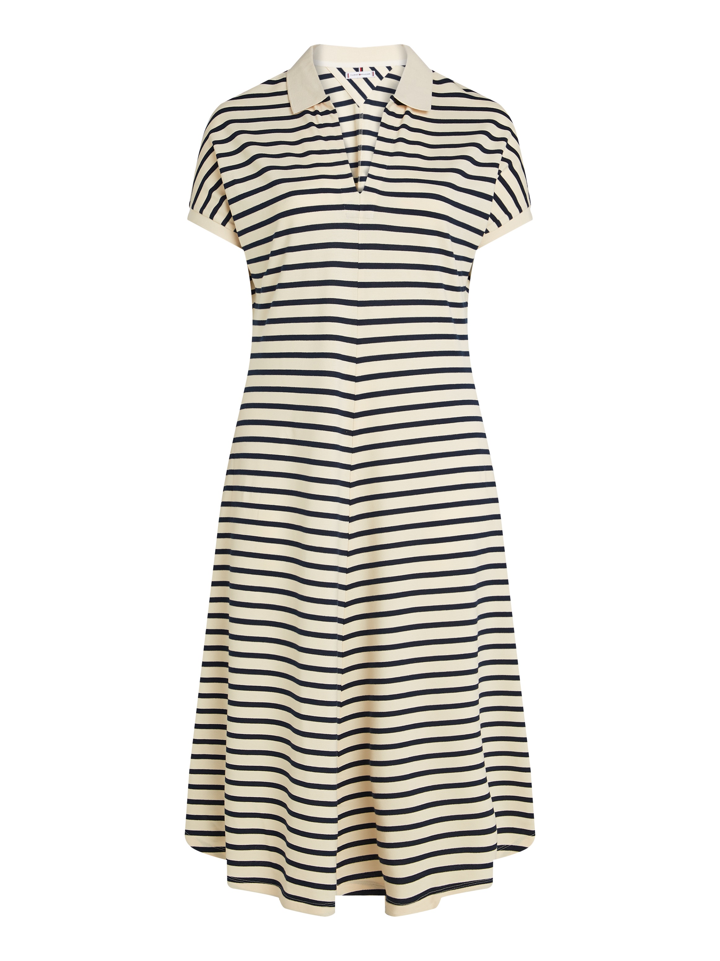 Tommy Hilfiger Curve Midikleid »CRV LYOCELL OPEN-NK MIDI DRESS«, in Großen Größen, Logostickerei, V-Ausschnitt