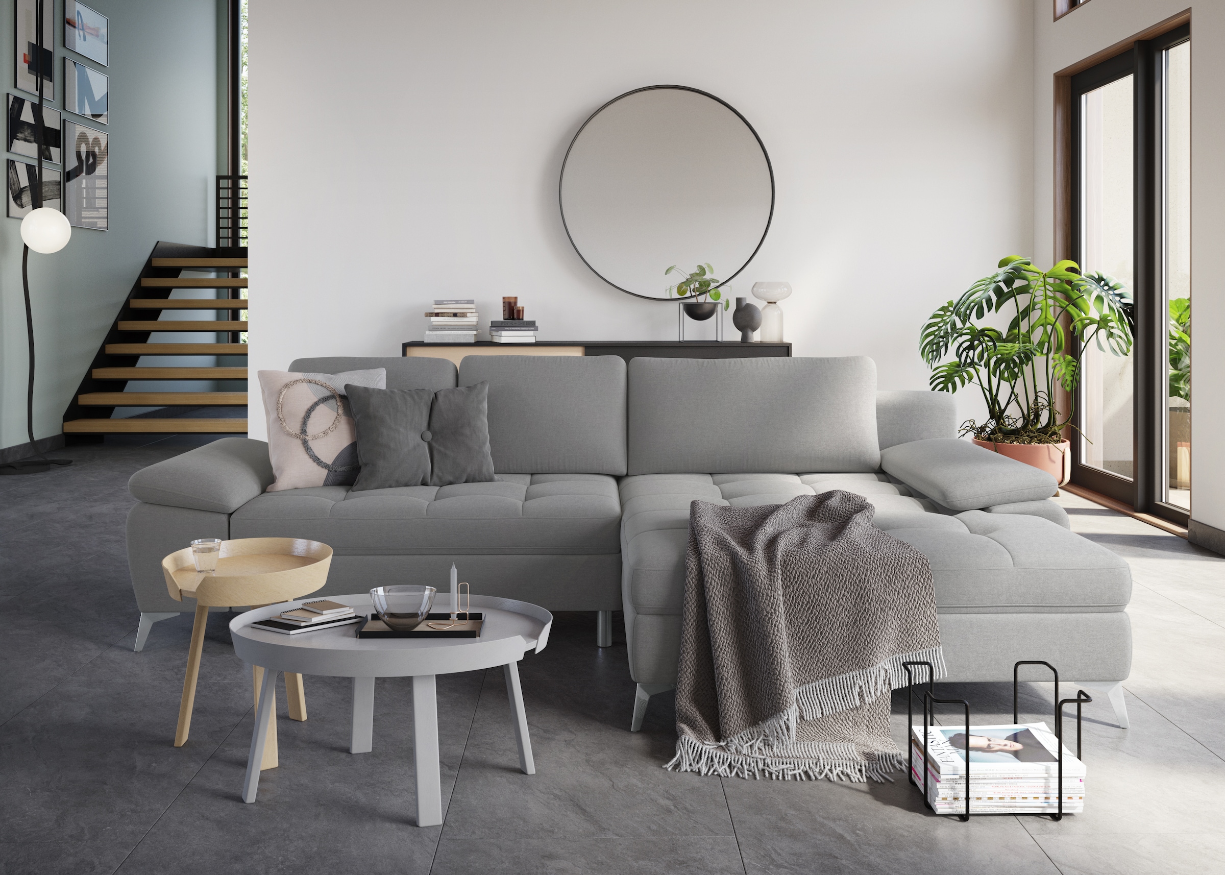 sit&more Ecksofa »Latigo L-Form«, mit Mega-Recamiere, wahlweise mit Bettfunktion und Bettkasten