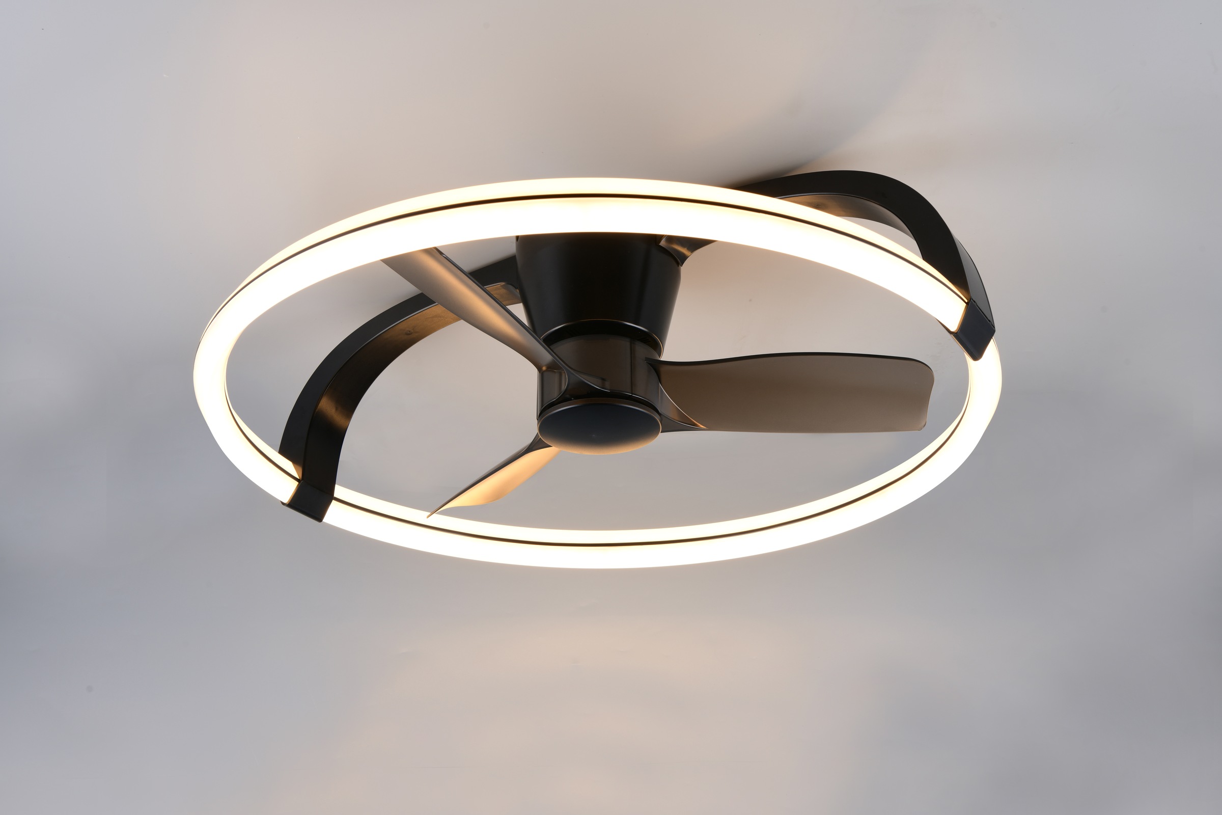 REALITY Leuchten LED Deckenleuchte »STOCKHOLM mit Ventilator, Deckenventilator mit Licht inklFernbedienung«, 1 flammig, Leuchtmittel LED-Board | LED fest integriert, 6 Geschwindigkeiten Timer Vor- & Rücklauf LED dimmbar CCT Nachtlicht
