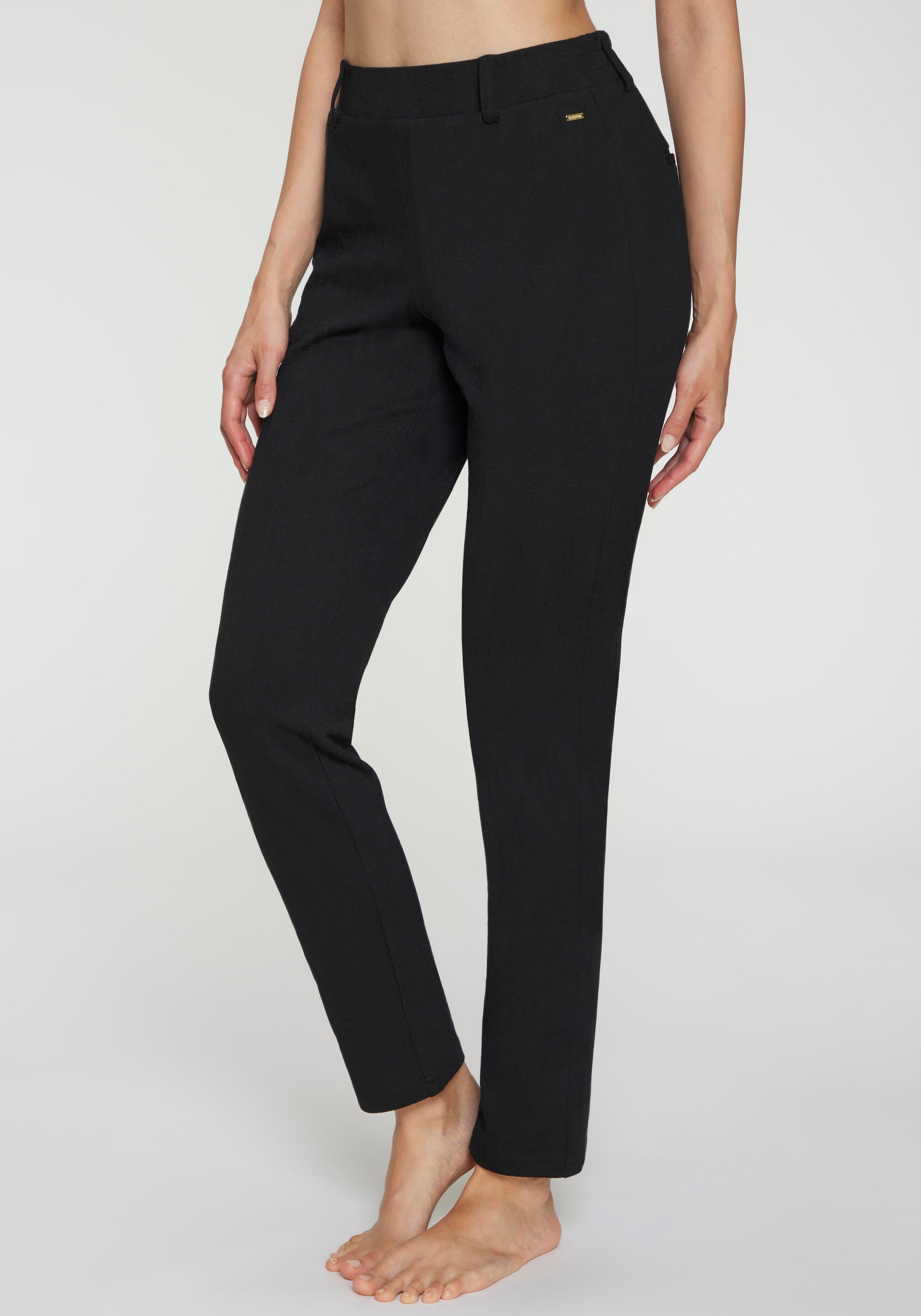 LASCANA Jogger Pants »klassische schmale Form«  mit Jacquard Strickmuster oder uni schwarz