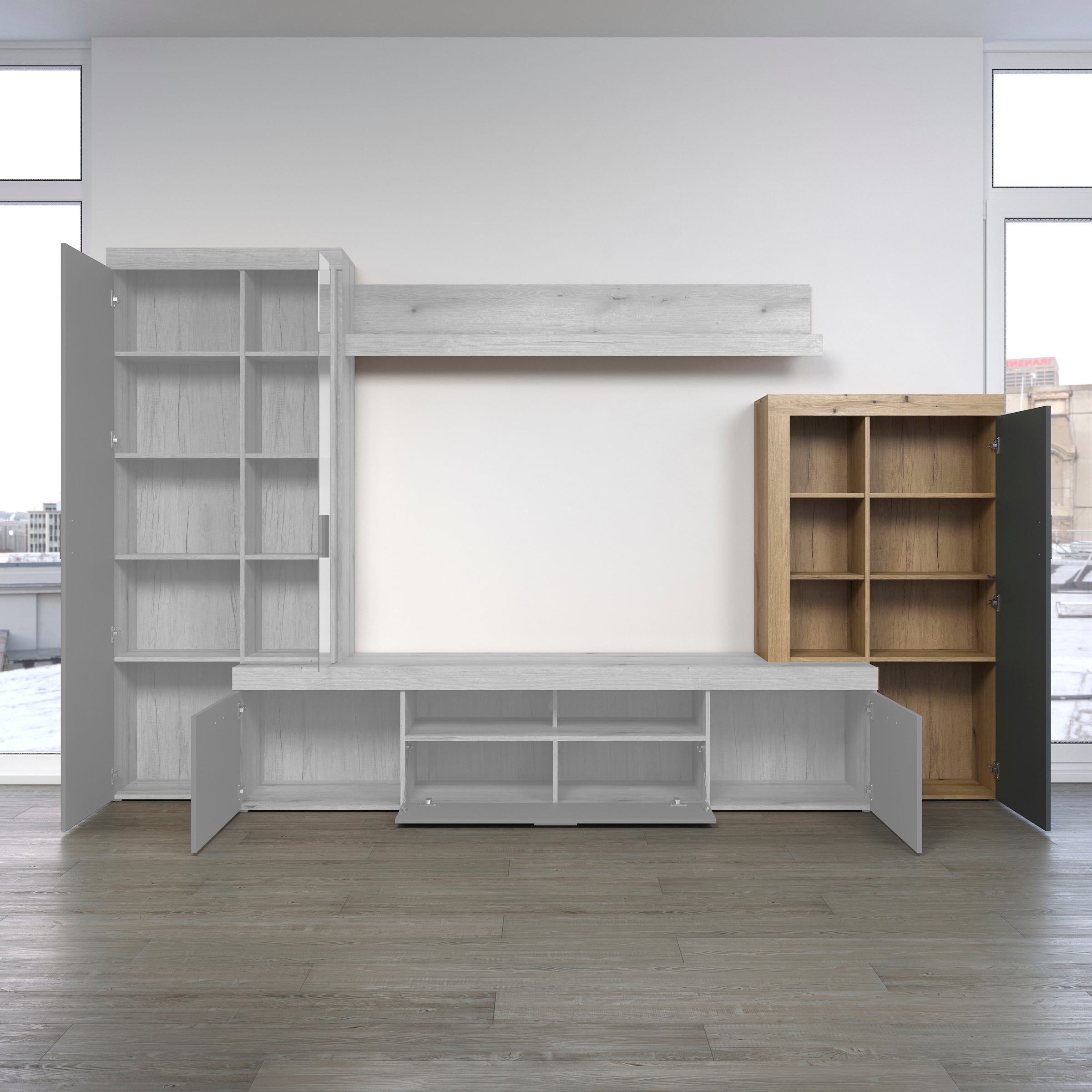 Home affaire Stauraumvitrine »Ghent« Packung, 1 Stk. tlg. Mit Hirnholzapplikationen