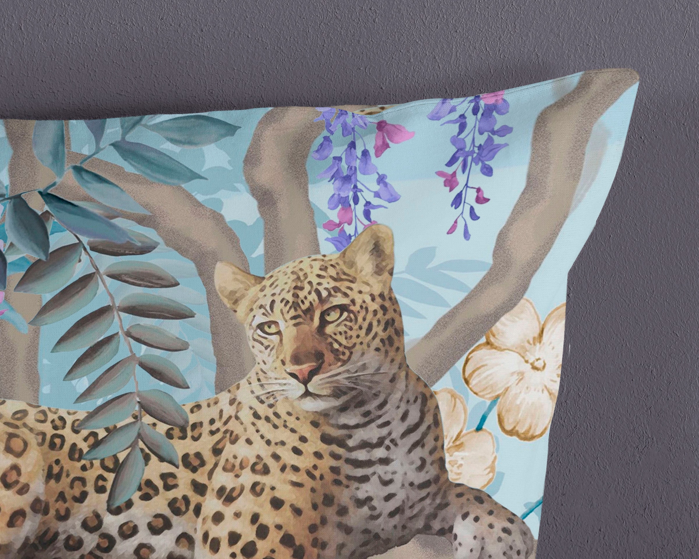 PURE luxury collection Wendebettwäsche »Nani«, Mikrofaser, 135x200, Pflegeleicht, Reißverschluss, Wendeoptik, Leopard