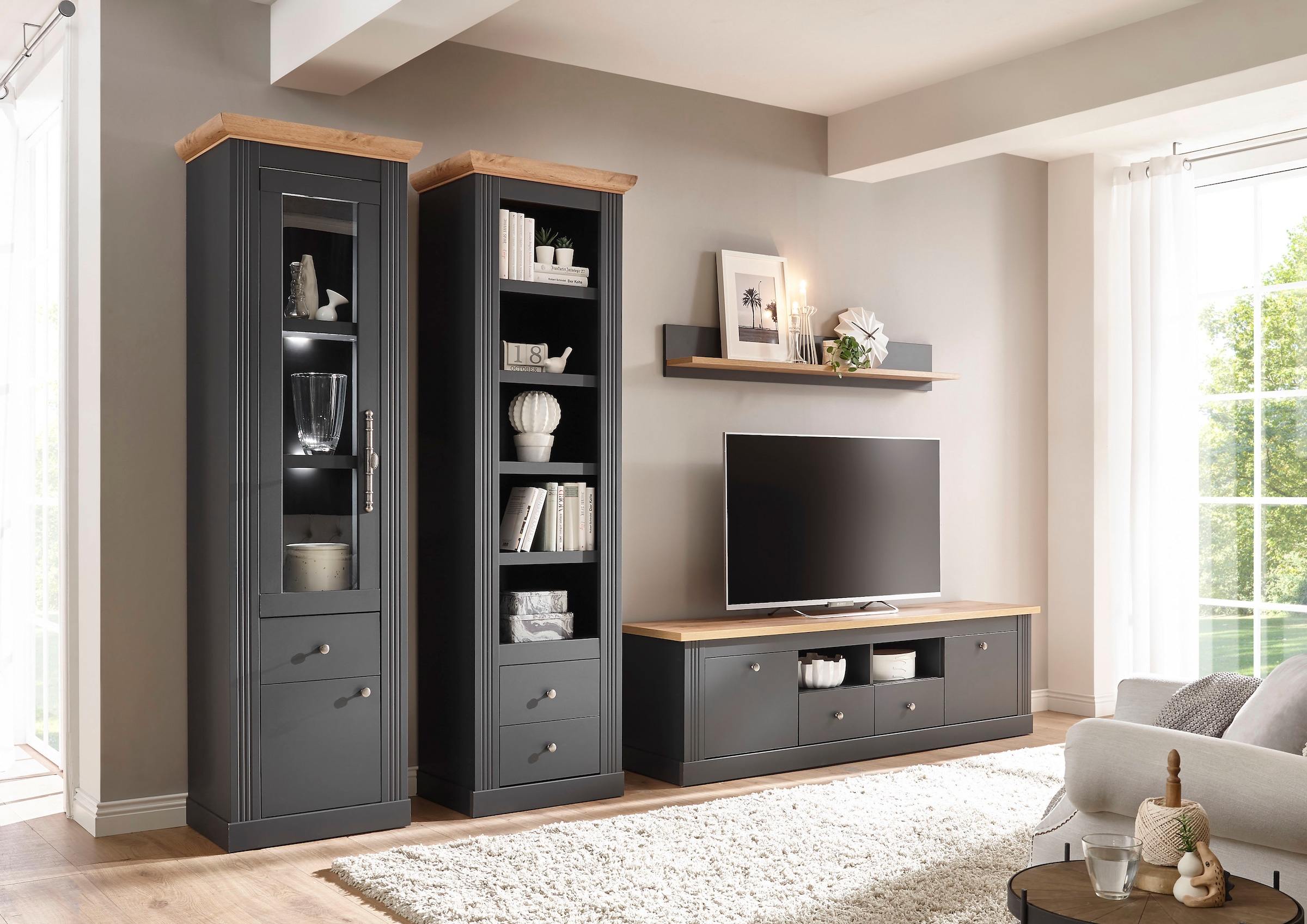 Home affaire Wohnwand »Westminster BESTSELLER!« Set, Vitrine, Lowboard, Sta günstig online kaufen