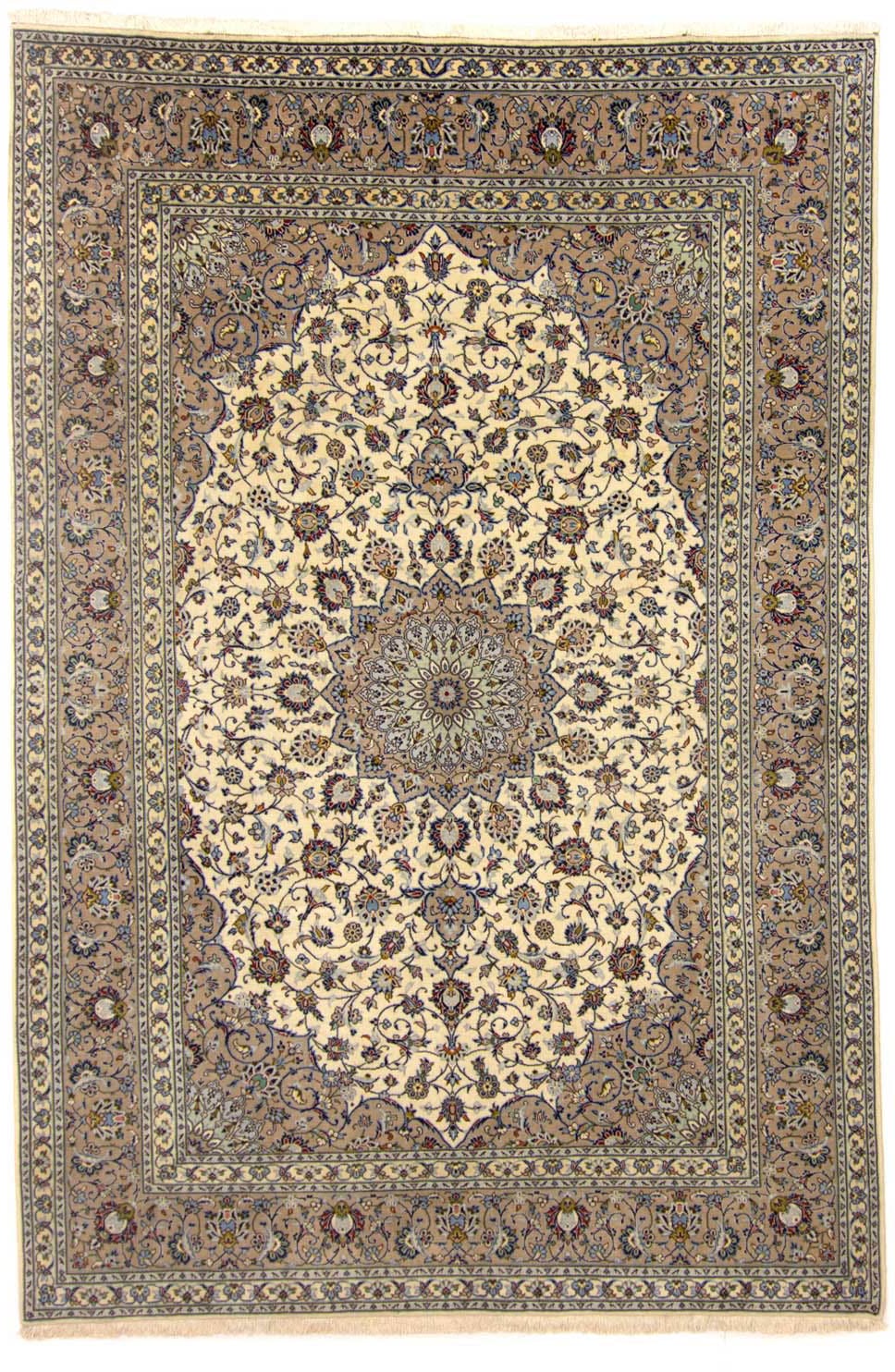 morgenland Wollteppich »Keshan Medaillon Beige chiaro 349 x 250 cm«, rechte günstig online kaufen