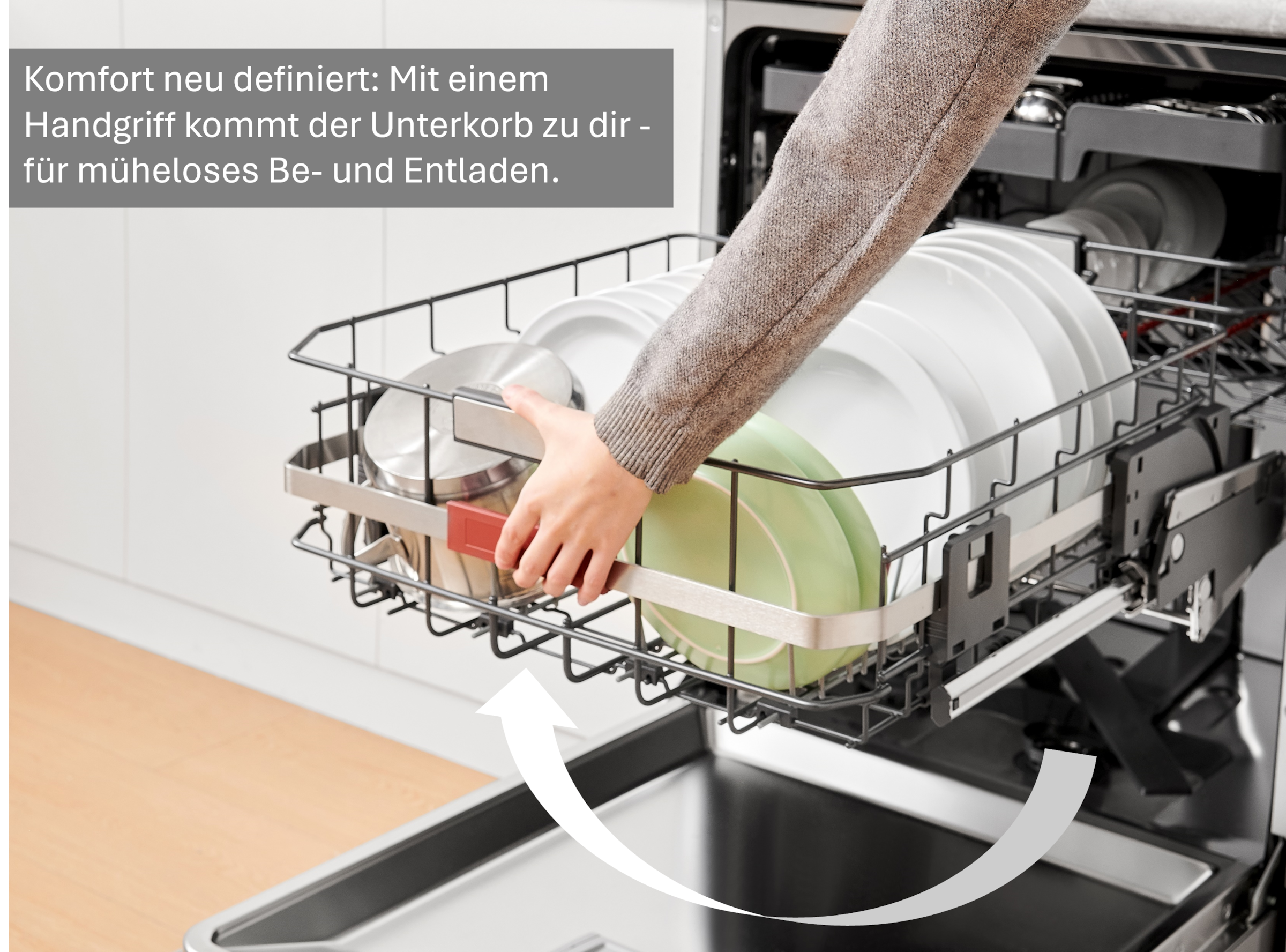 Hanseatic Unterbaugeschirrspüler »HGU6082B147931ES«, 14 Maßgedecke, Unterkorb mit komfortabler Hebetechnik