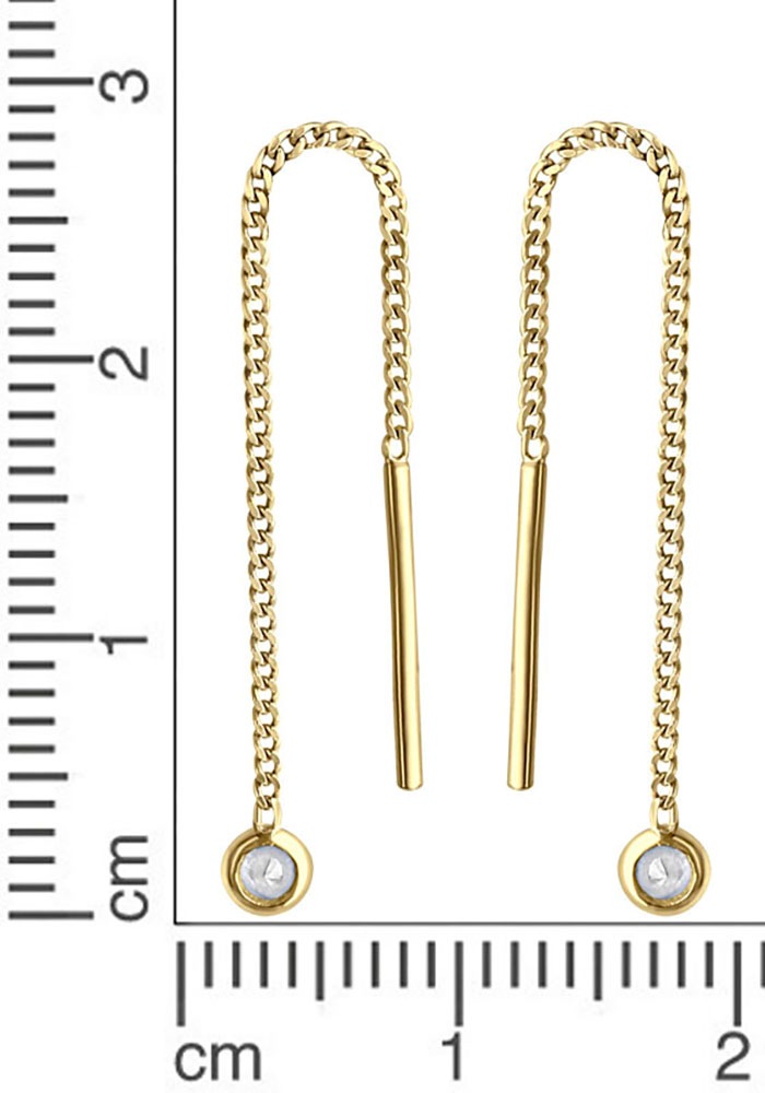 Firetti Paar Ohrhänger »Schmuck Geschenk Gold 333 Ohrschmuck Durchzieher Solitär«, mit Zirkonia (synth.)