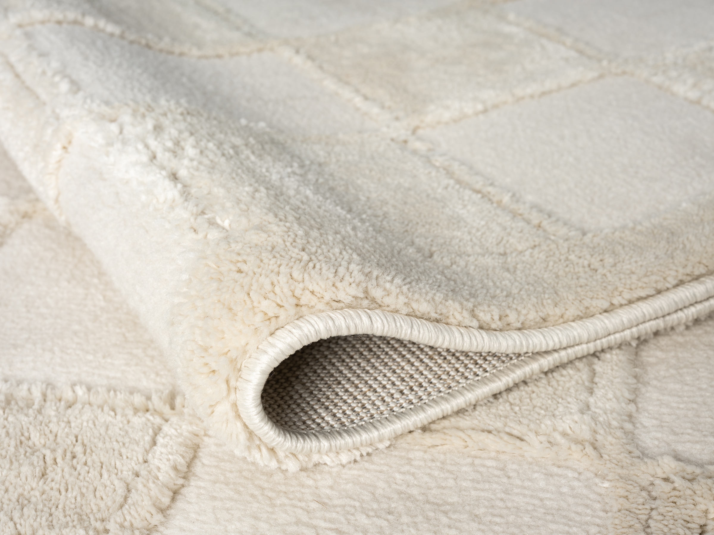 OTTO home Teppich »Belion, Hoch-Tief-Struktur«, rechteckig, 19 mm Höhe, leichter Glanz, Schachbrettmuster, Modern, Wohnzimmer, Schlafzimmer