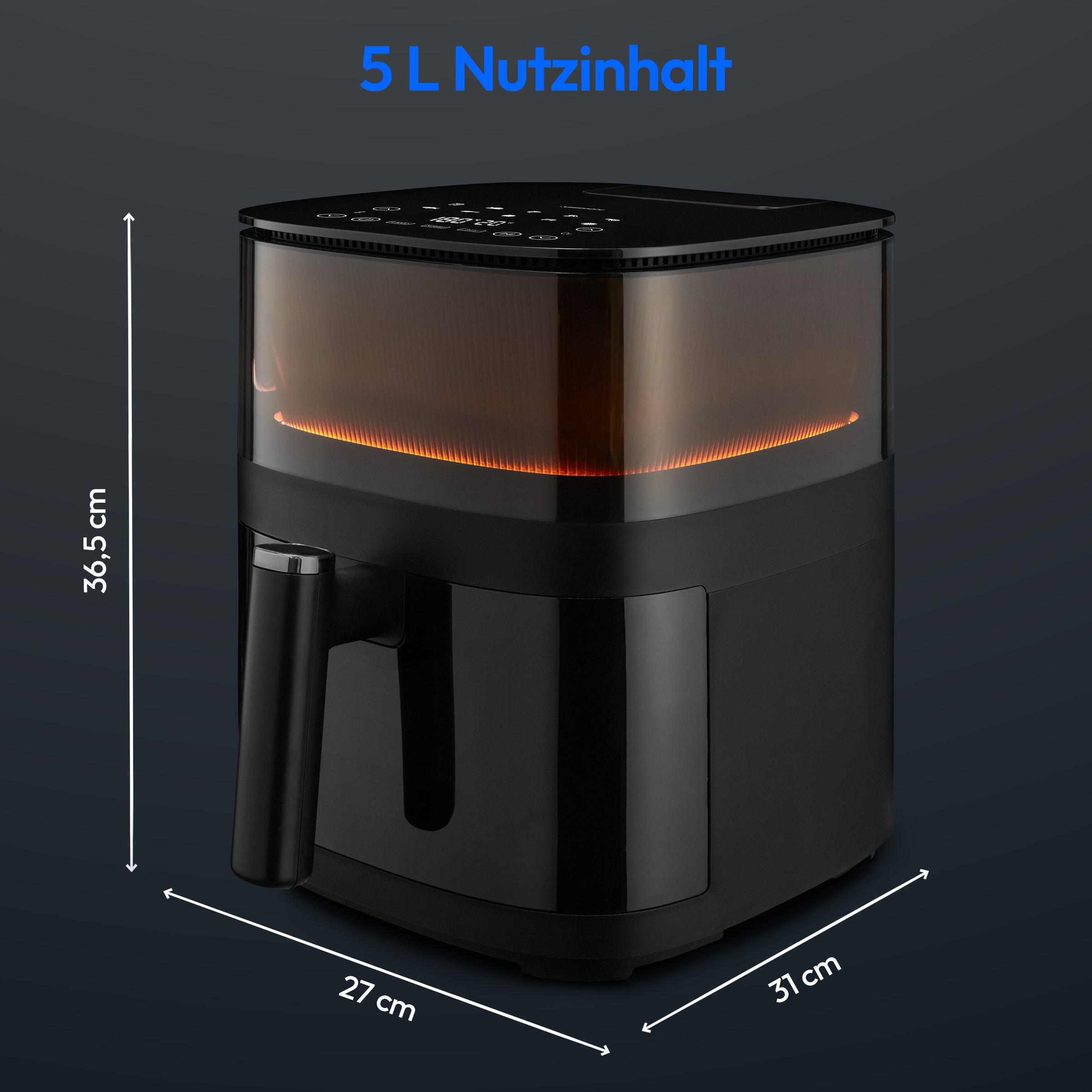 Medion® Heißluftfritteuse »X10 XL (MD 11780), 5 L, 10 Automatikprogramme, Wassersprayfunktion«, 1500 W, Temperatur einstellbar 80 - 230 °C, ILAG Beschichtung, Timer