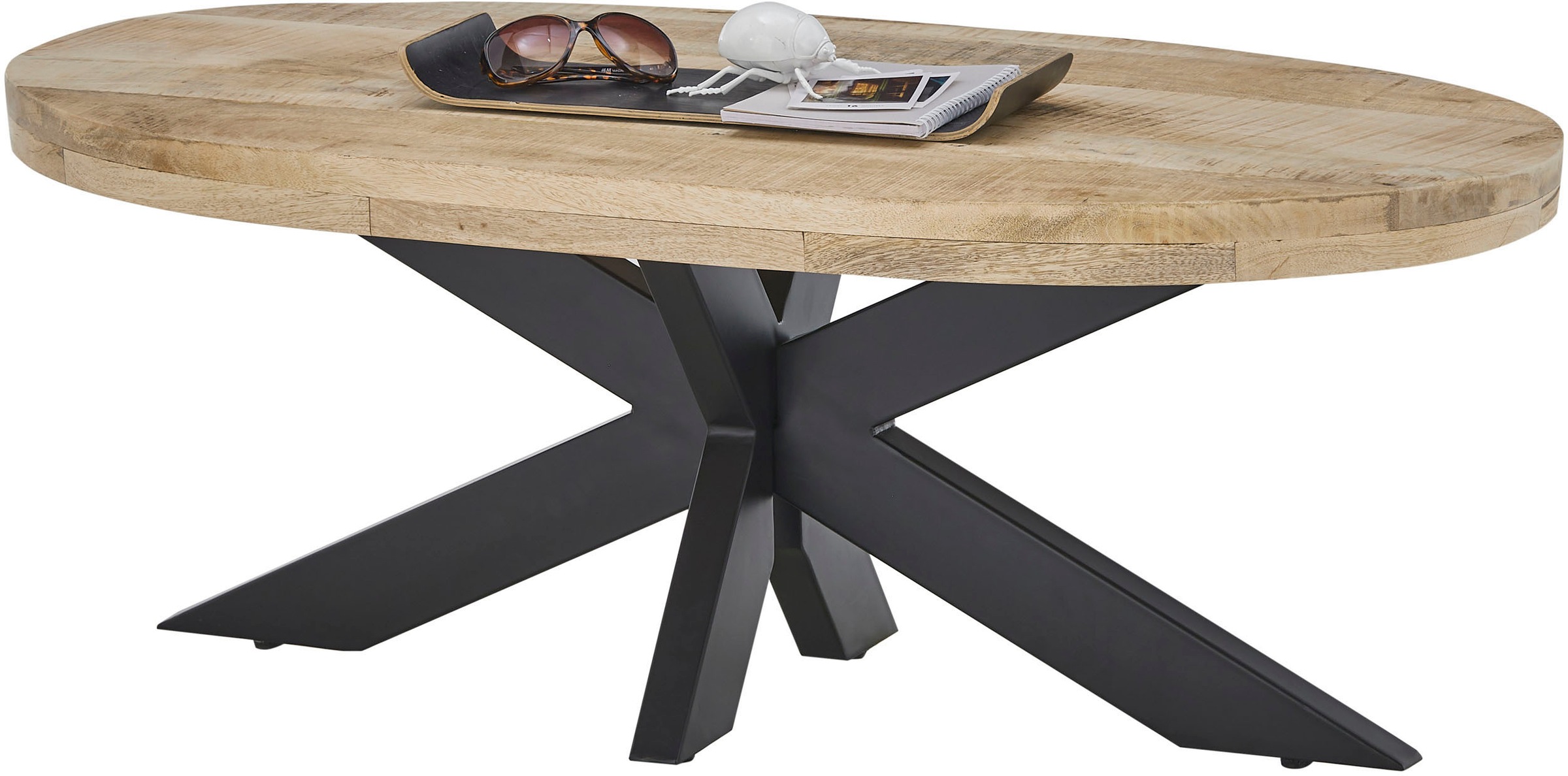 Stolkom Couchtisch »Mumbai«, Massivholz Mango Wood, Tisch mit Ovaler Tischp günstig online kaufen