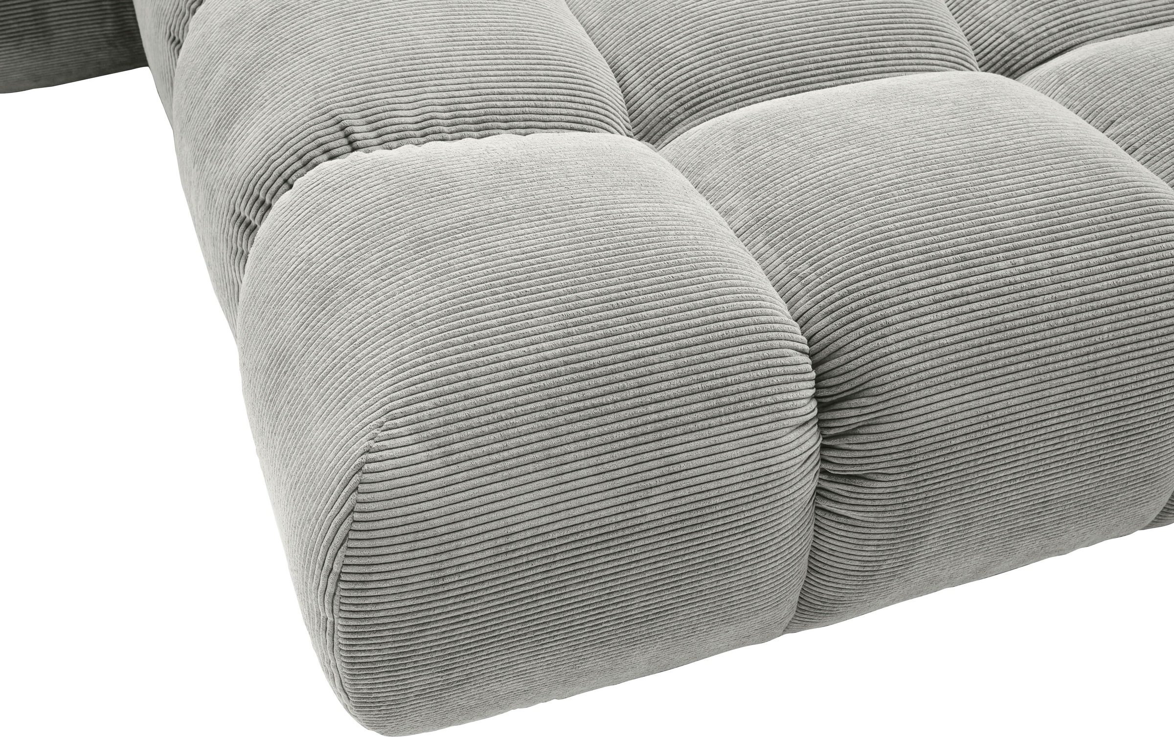 Home affaire Ecksofa »Cozy Bubble, mit klappbarer Armlehne, Breite 324 cm« mit eleganter Steppung, Rundumbezug & weicher Polsterung