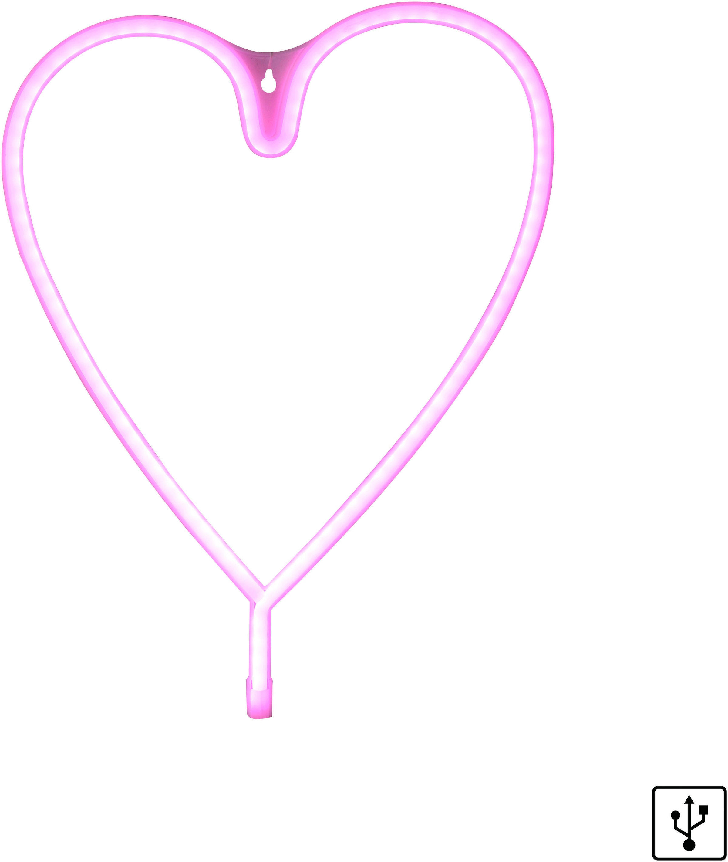 JUST LIGHT LED Wandleuchte »NEON-HERZ« LED-Board 1 Stk. Warmweiß günstig online kaufen