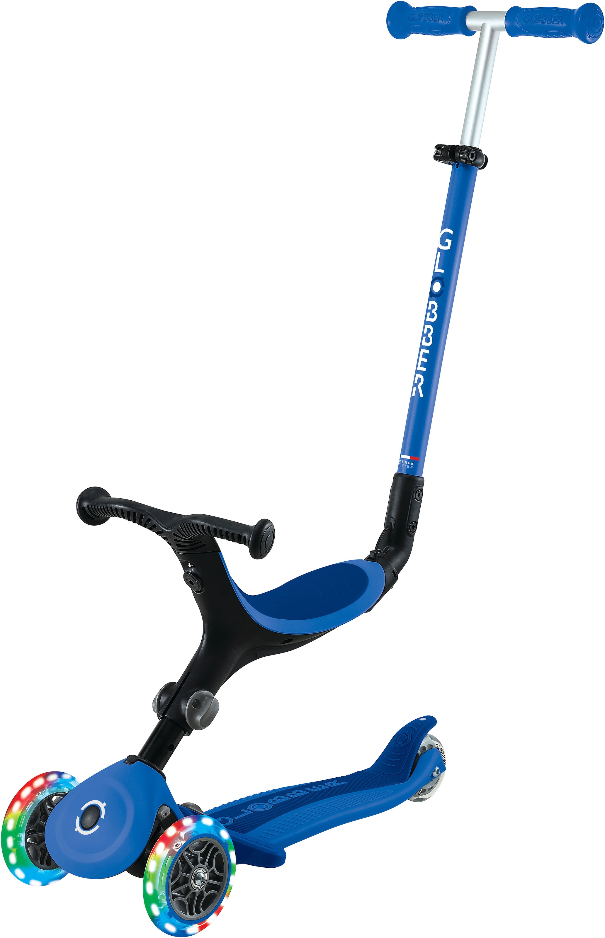 Globber Tretroller »GO-UP ACTIVE LIGHTS mit Leuchtrollen« Dreirad, Laufrad und Scooter