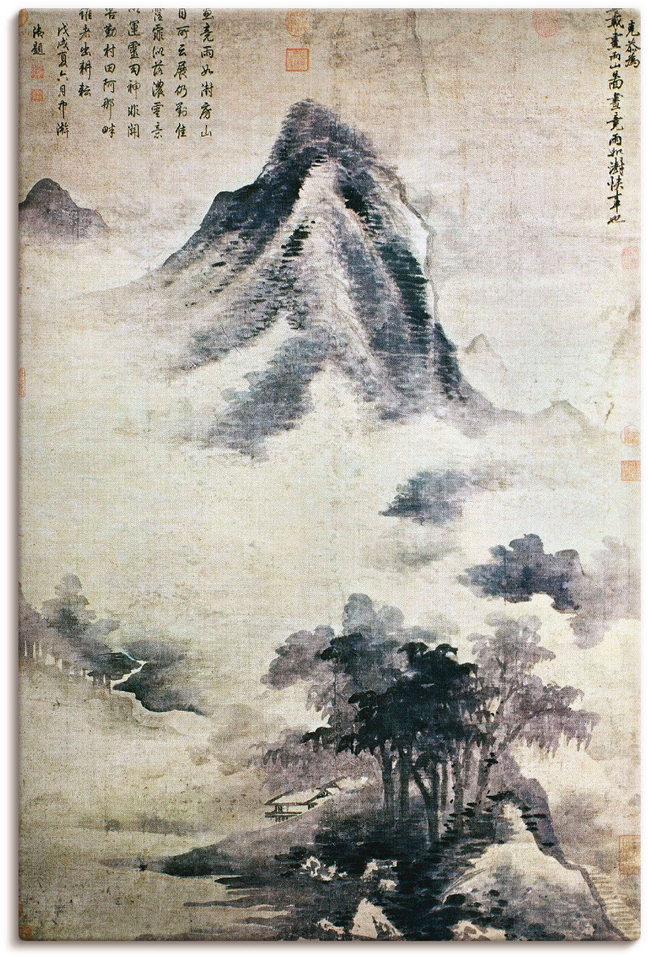 Artland Leinwandbild »Landschaft nach dem Regen, 13.-14.JH« Berge 1 Stk. tl günstig online kaufen