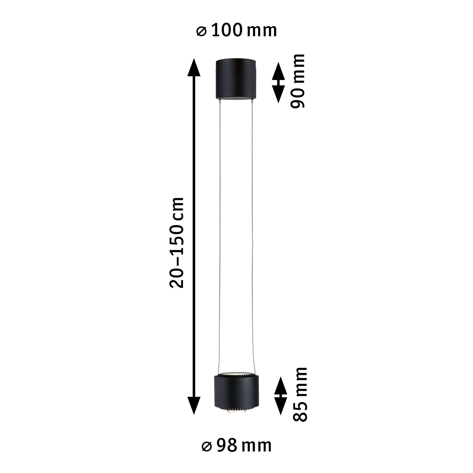 Paulmann Schienensystem-Leuchten »URail Pendel Aldan 860lm/460lm 8,5W 2700K dimmbar 230V Weiß«, (1 tlg.), dimmbar