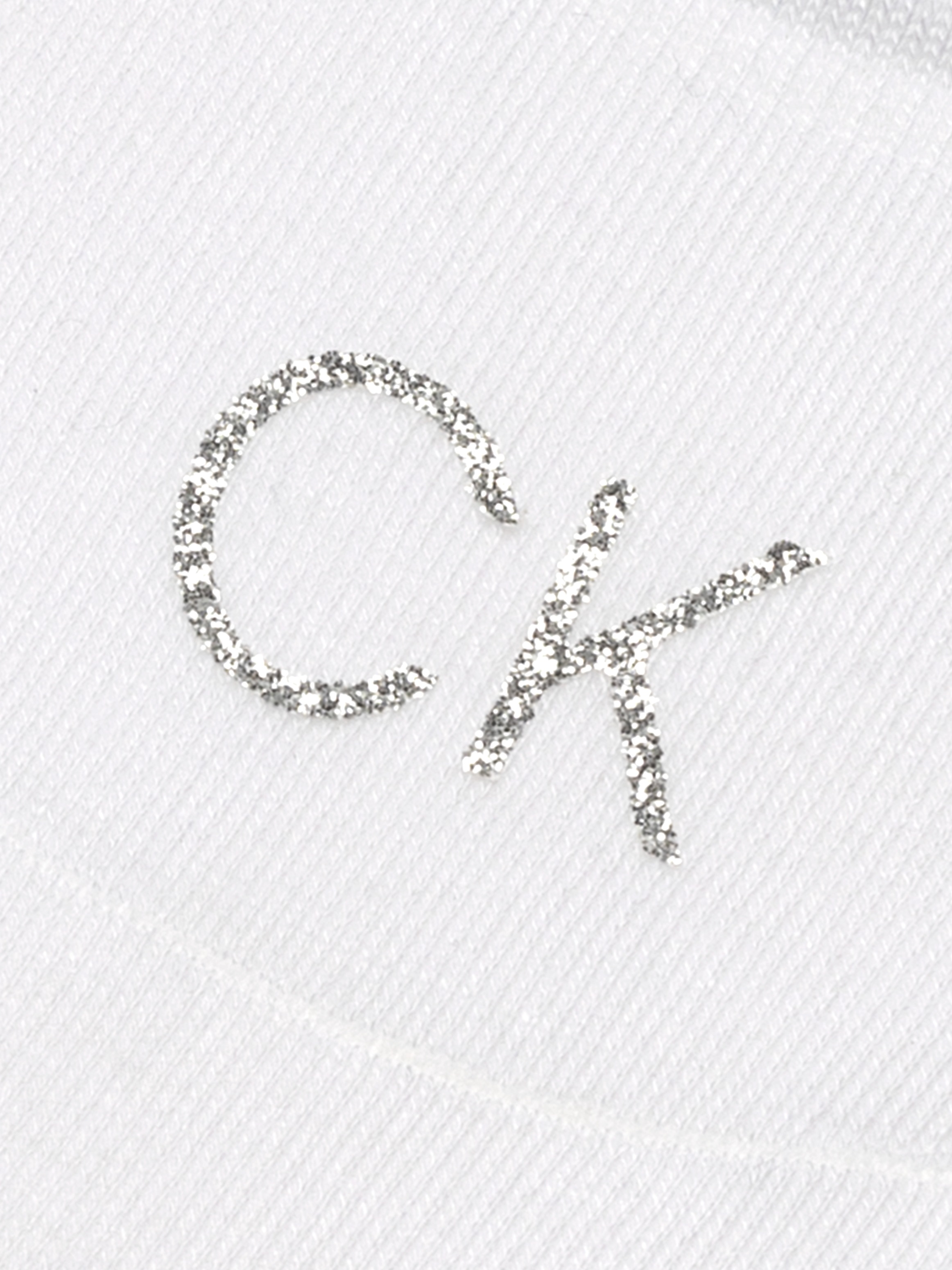 Calvin Klein Jeans Füßlinge »CK WOMEN FOOTIE MID CUT 2P SHINY LOGO«, (2 Paar), Vorn mit kleinem Glitzer-Logo