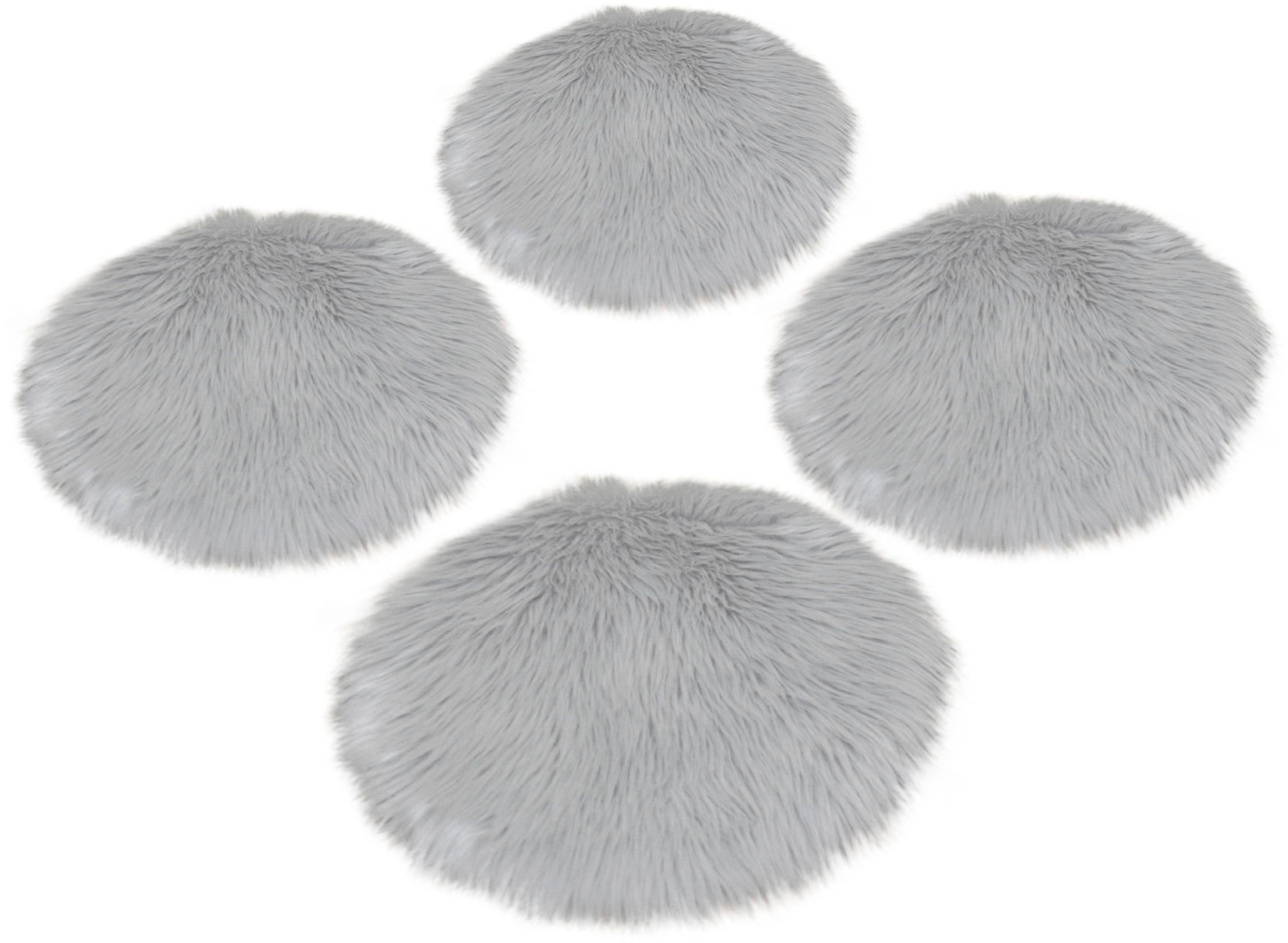 my home Sitzkissen »Kalua«, 4er Set, Kunstfell, rund, Ø 35 cm, Esszimmer, Wohnzimmer