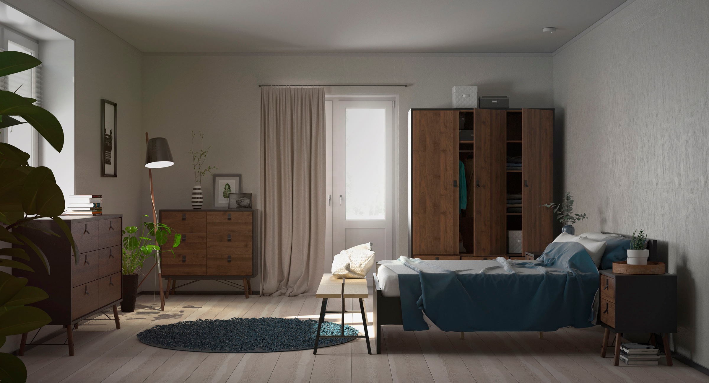 andas Kleiderschrank »RY«, mit 3 Türen und 3 Schubladen, Breite/Höhe 150/200 cm