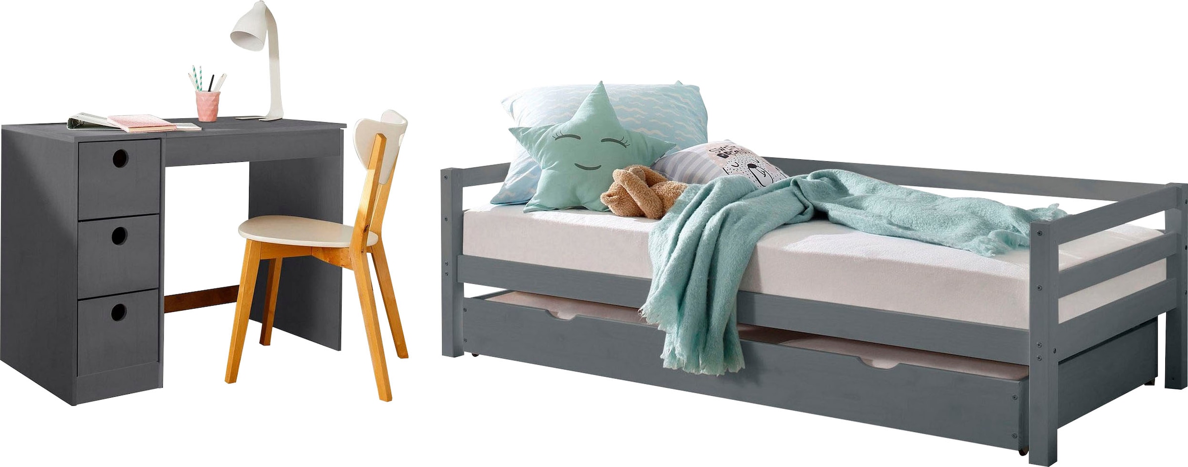 Lüttenhütt Jugendzimmer-Set »Alpi« Spar-Set, 2 Stk. tlg. Daybed mit 2. Lieg günstig online kaufen