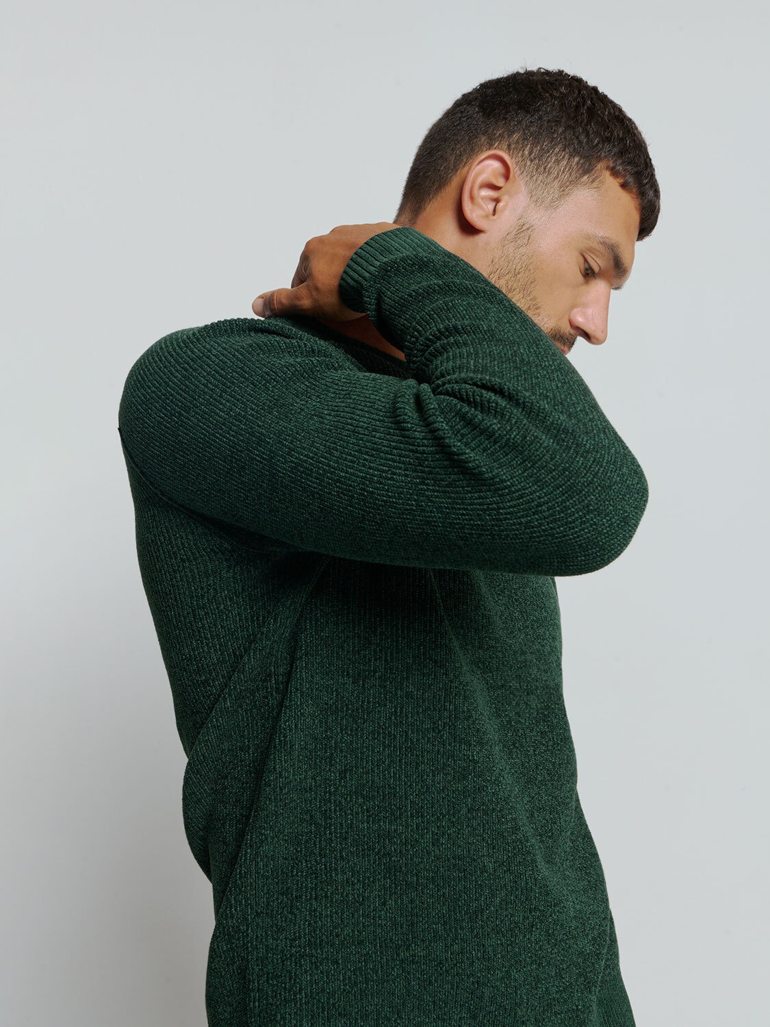 NO EXCESS Rundhalspullover »No Excess Chenillo-Crewneck-Pullover«