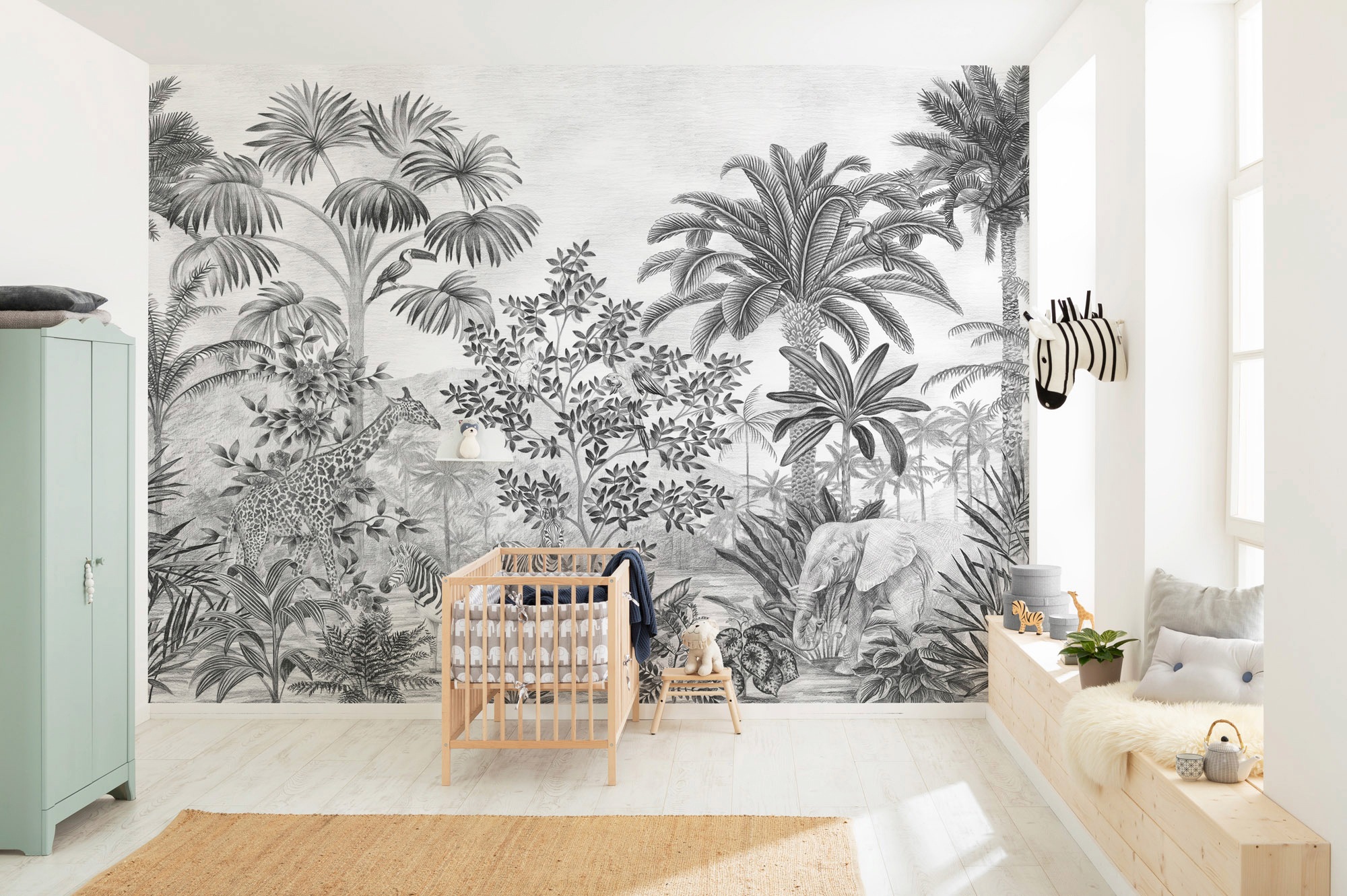 Komar Vliestapete »Digitaldruck Vlies - Jungle Evolution - Größe 350 x 280 cm«, bedruckt, Kinderzimmer