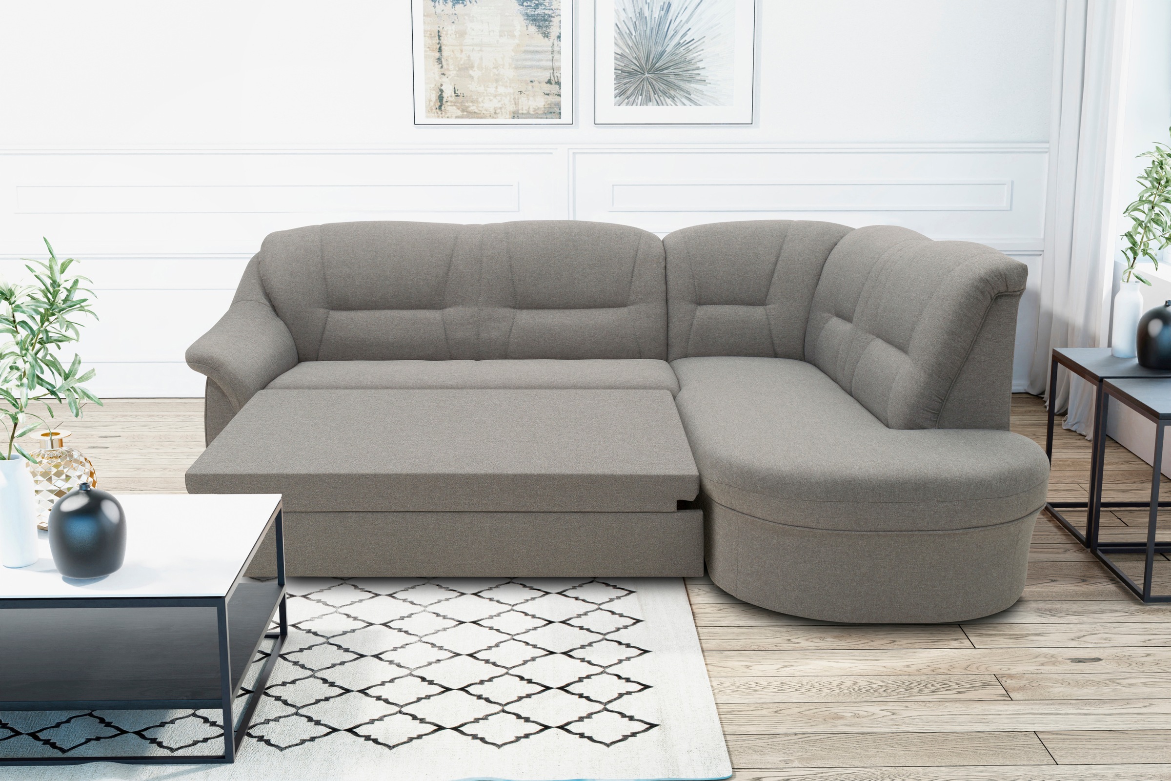 DOMO collection Ecksofa »Faenza für kleine Räume, Stellmaße 232,176cm, komf günstig online kaufen