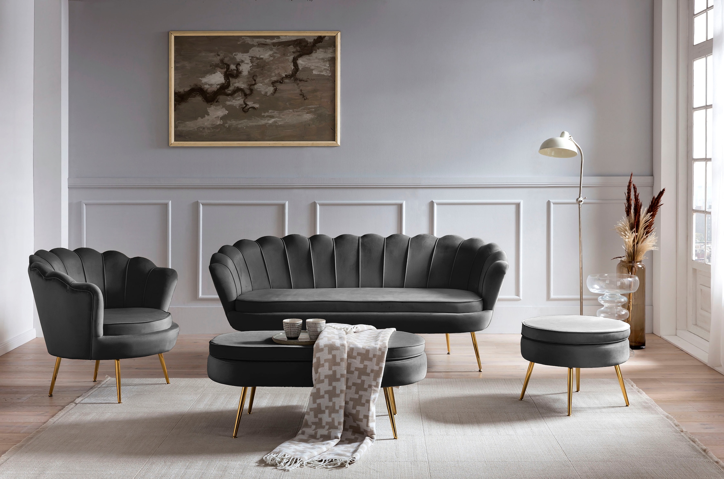 SalesFever 3-Sitzer »Clam«, extravagantes Muscheldesign, Breite 180 cm