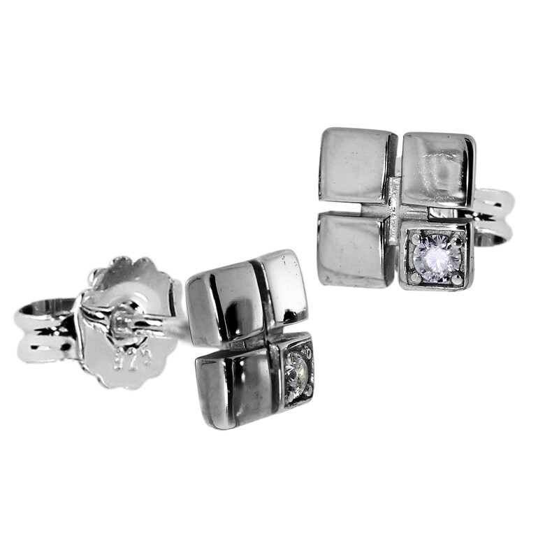 OSTSEE-SCHMUCK Paar Ohrstecker »Ohrstecker Elli Ohrstecker Elli« 6 x 6 mm Schöne Ohrstecker aus Sterlingsilber 925/000, rhodiniert