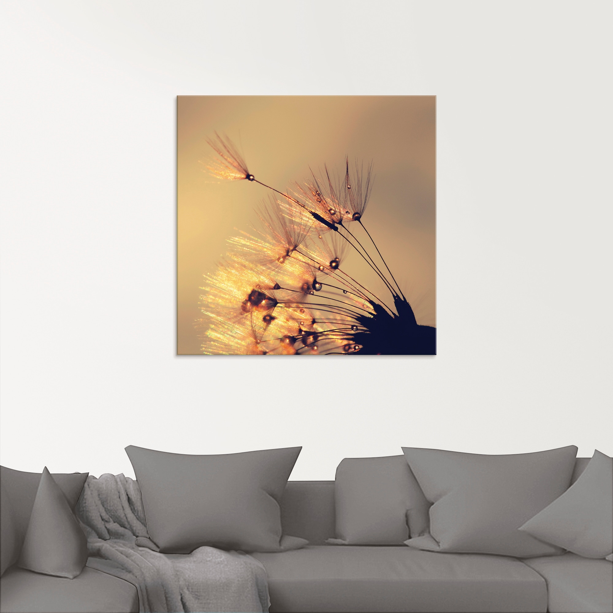 Artland Glasbild »Pusteblume Goldene Schirmchen«, Blumen, (1 St.), in versc günstig online kaufen