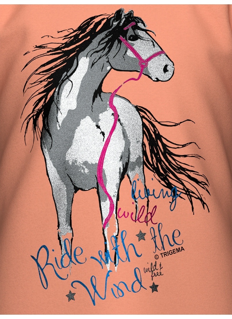 Trigema T-Shirt »TRIGEMA T-Shirt mit Pferd«, (1 tlg.)