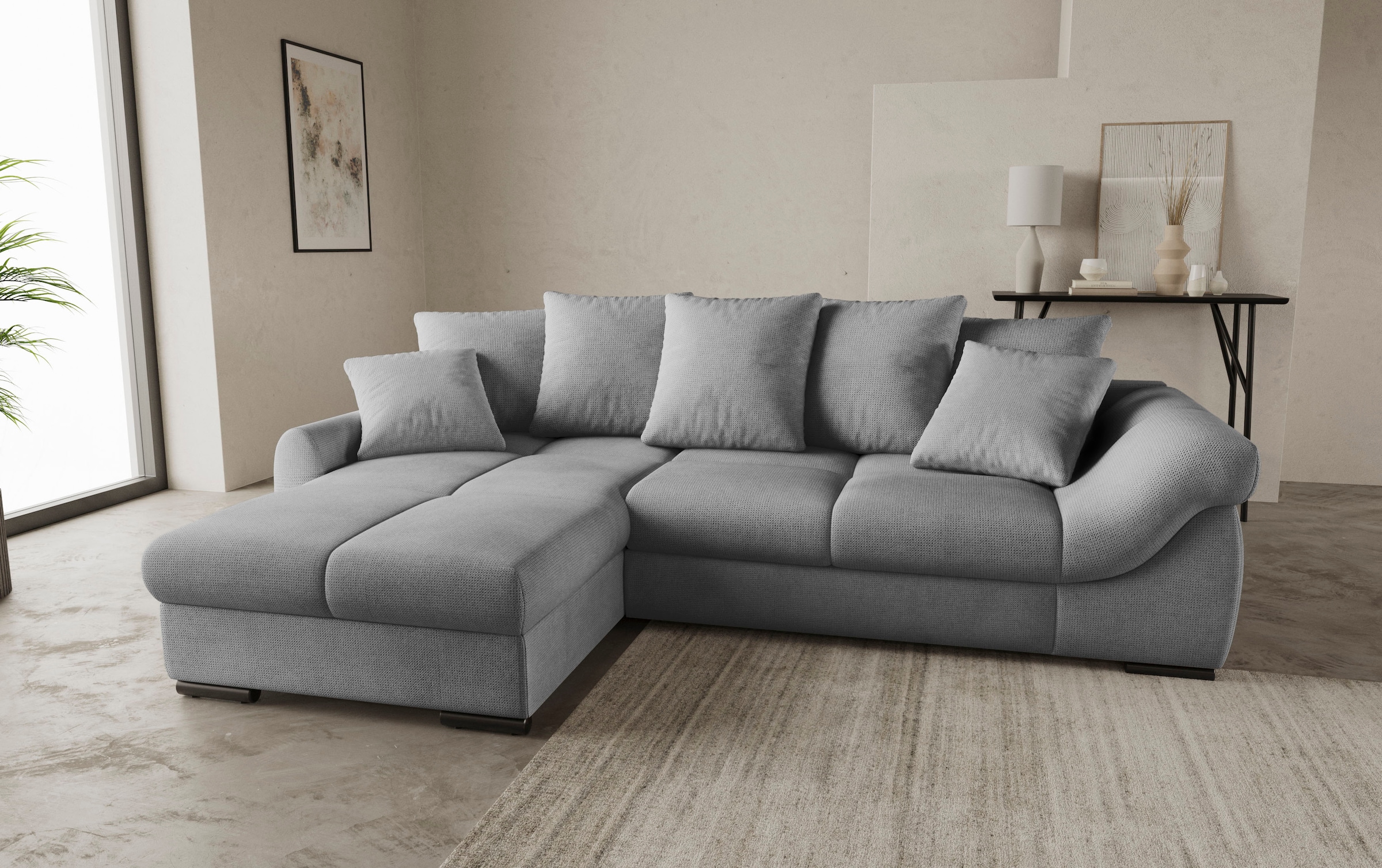 INOSIGN Ecksofa "Livorno DuraFlex", inkl. Hochschläfer-Bettauszug, XL-Bettk günstig online kaufen