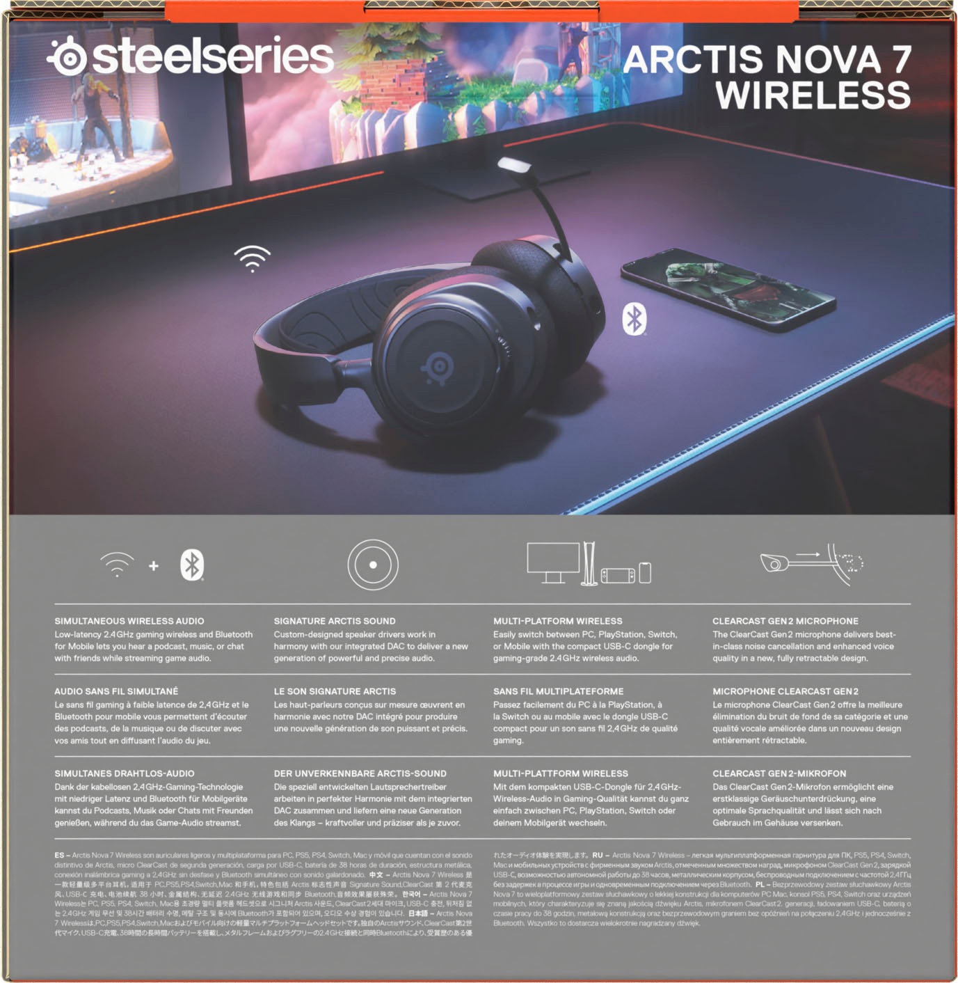 SteelSeries Gaming-Headset »Arctis Nova 7«, Bluetooth-Wireless, Noise-Cancelling