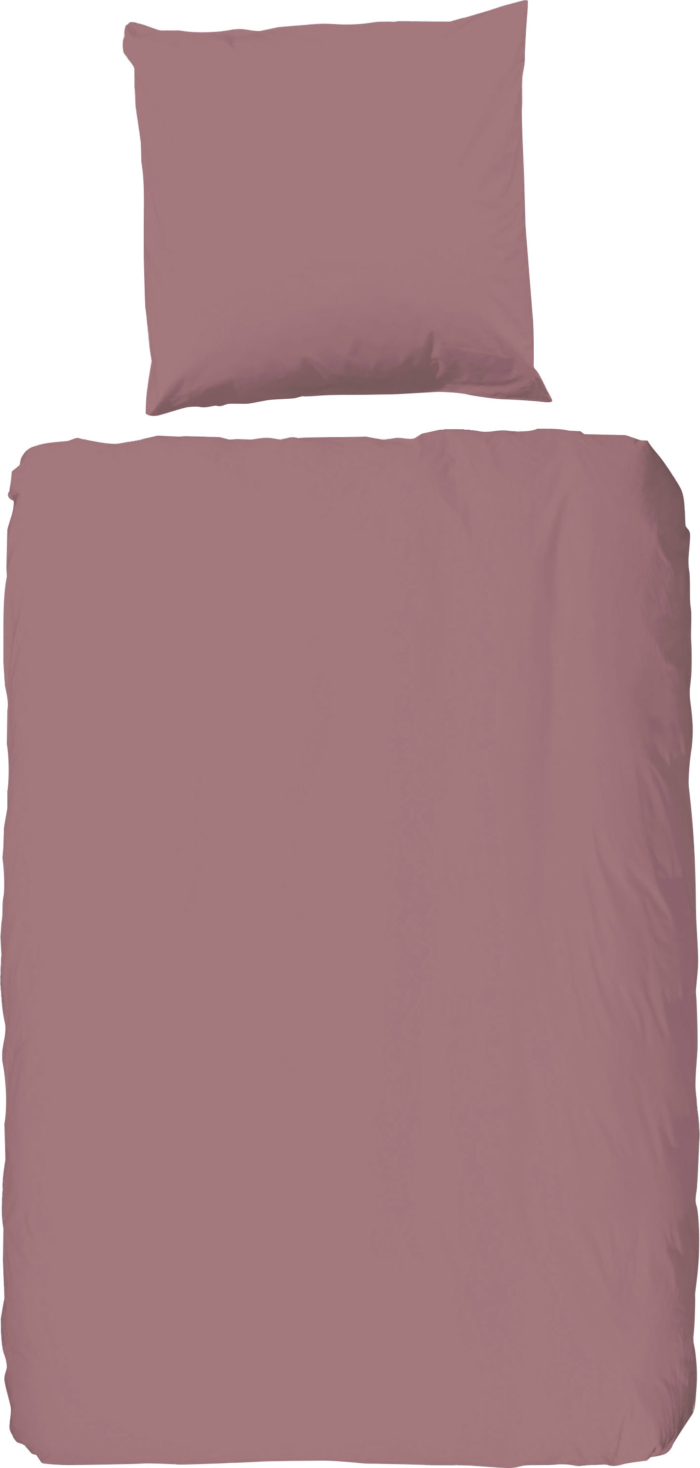 hip Bettwäsche »Hip Uni«, 100% Baumwolle, Mako-Satin, 135x200, Unifarben Weiß, Reißverschluss