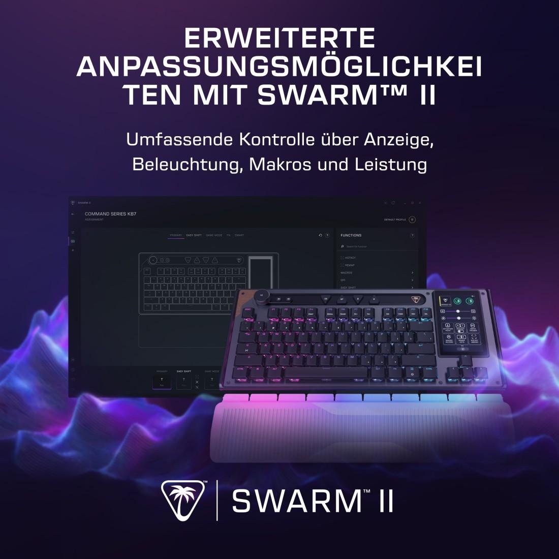 Turtle Beach Gaming-Tastatur »Command KB7 TKL« (Angenehmes Tippen | Handgelenkauflage | Makro-Tasten)