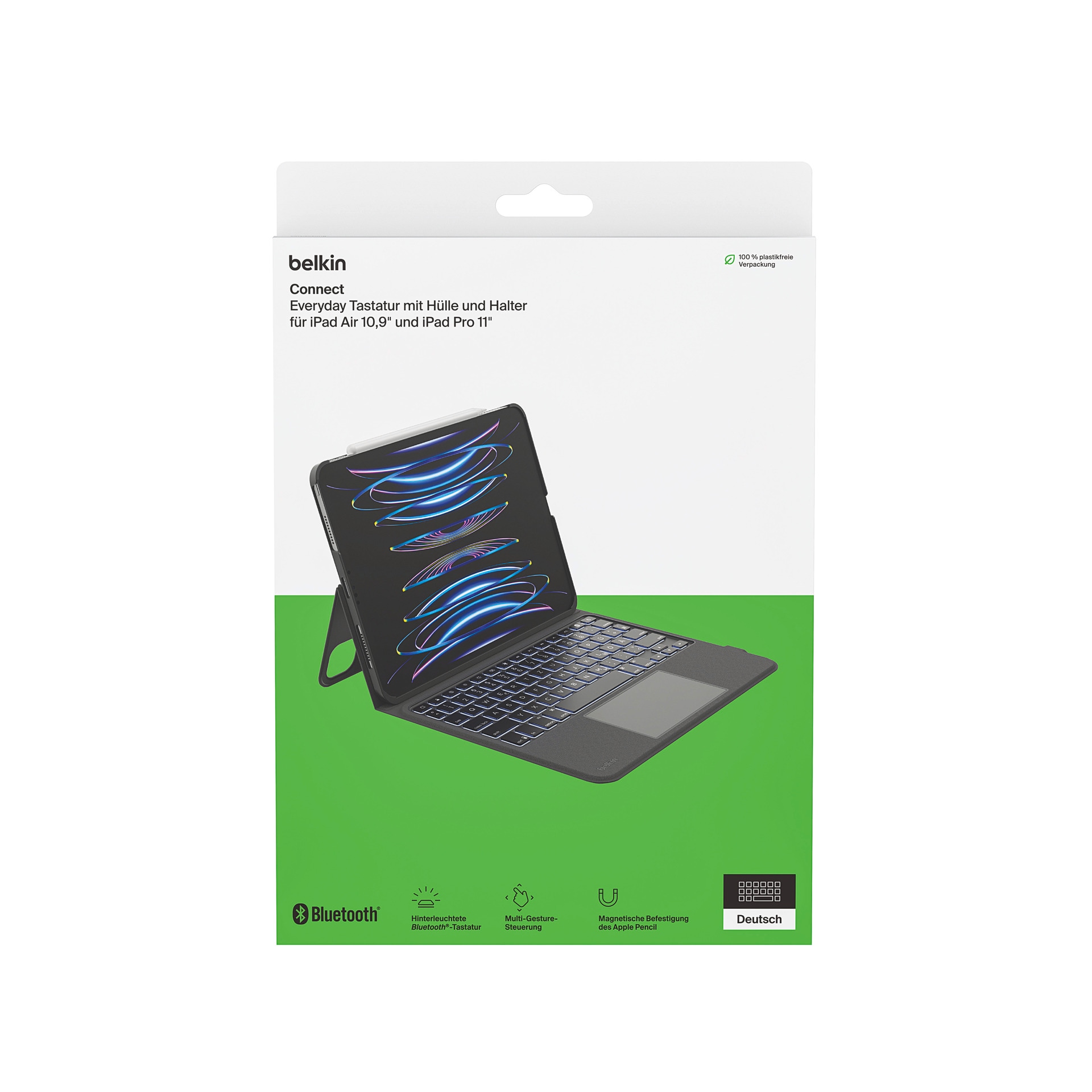 Belkin iPad-Tastatur »Connect Everyday Tastatur mit Hülle und Halter für iPad 10. Gen«, (Touchpad)