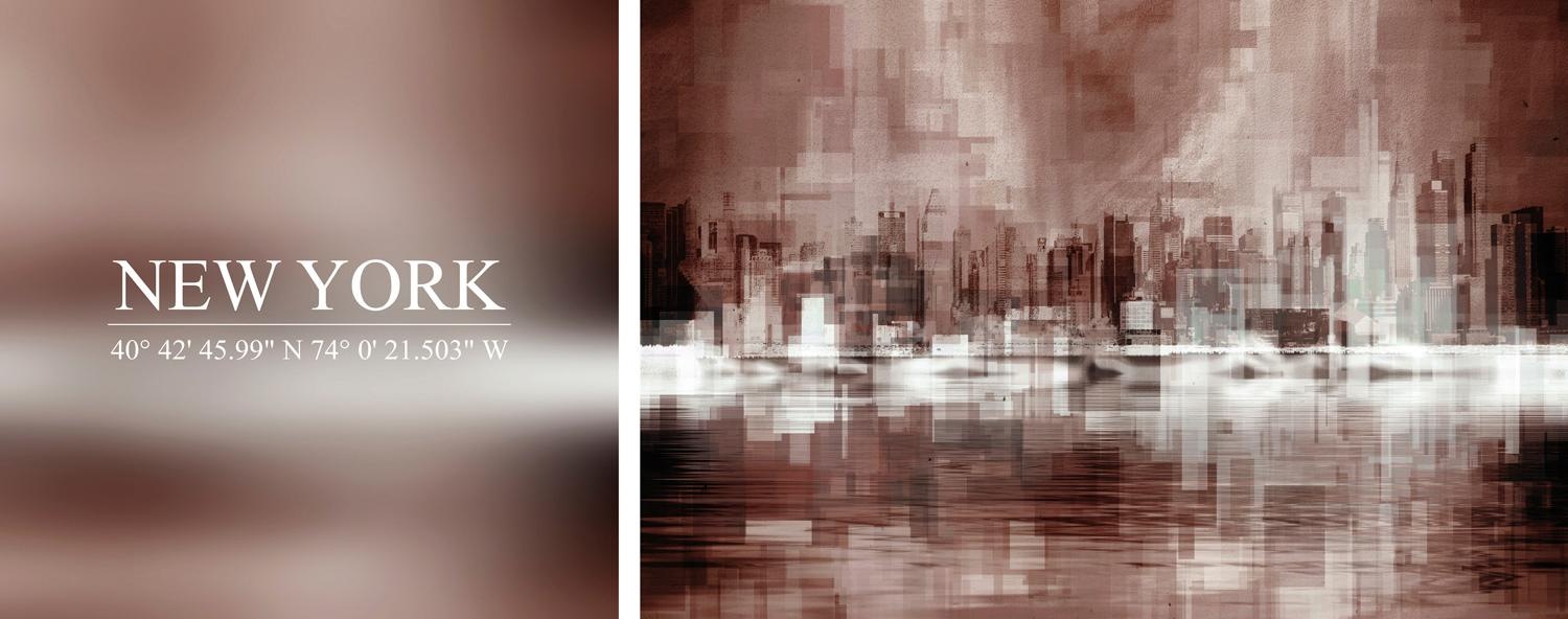 queence Leinwandbild »New York«, Abstrakte-Kunst-Modern-Spa-Spa Bilder-Sprü günstig online kaufen