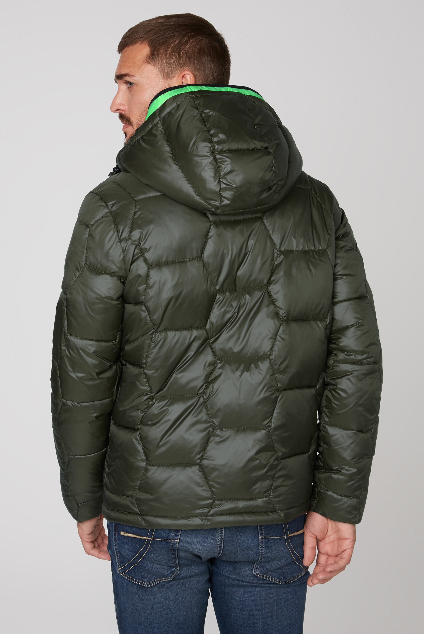 CAMP DAVID Winterjacke, mit Kapuze, mit farbiger Doppelkapuze