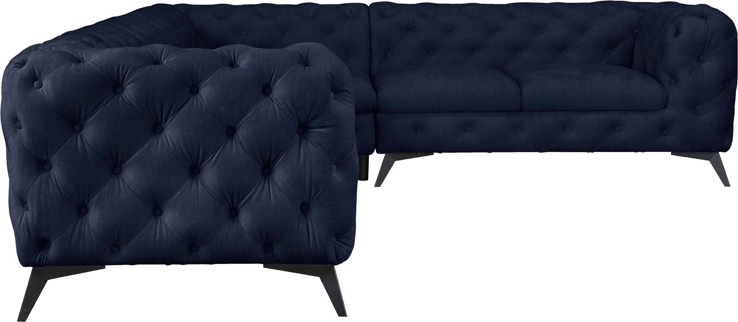 Leonique Chesterfield-Sofa »Ecksofa GLYNIS L-Form mit Wellenunterfederung, günstig online kaufen