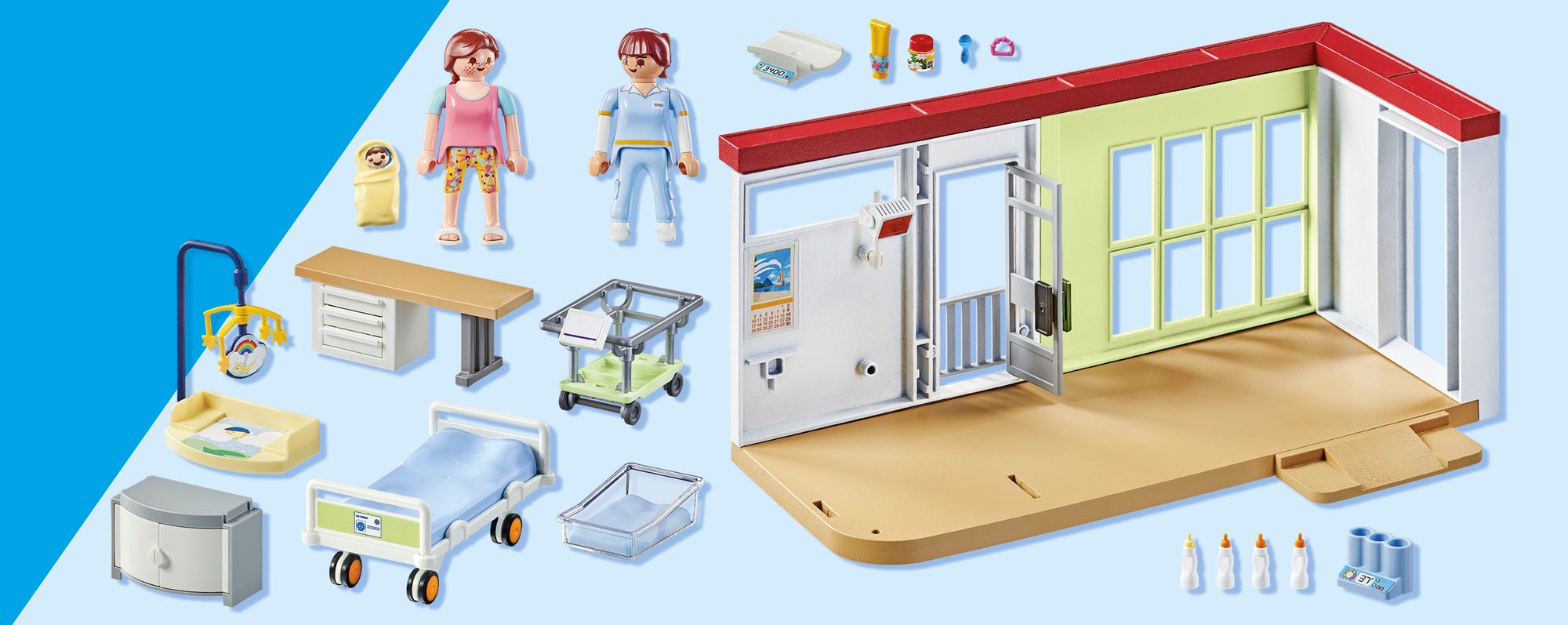 Playmobil® Konstruktions-Spielset »Entbindungsstation (71616), Action Heroes«, (62 St.), Made in Europe