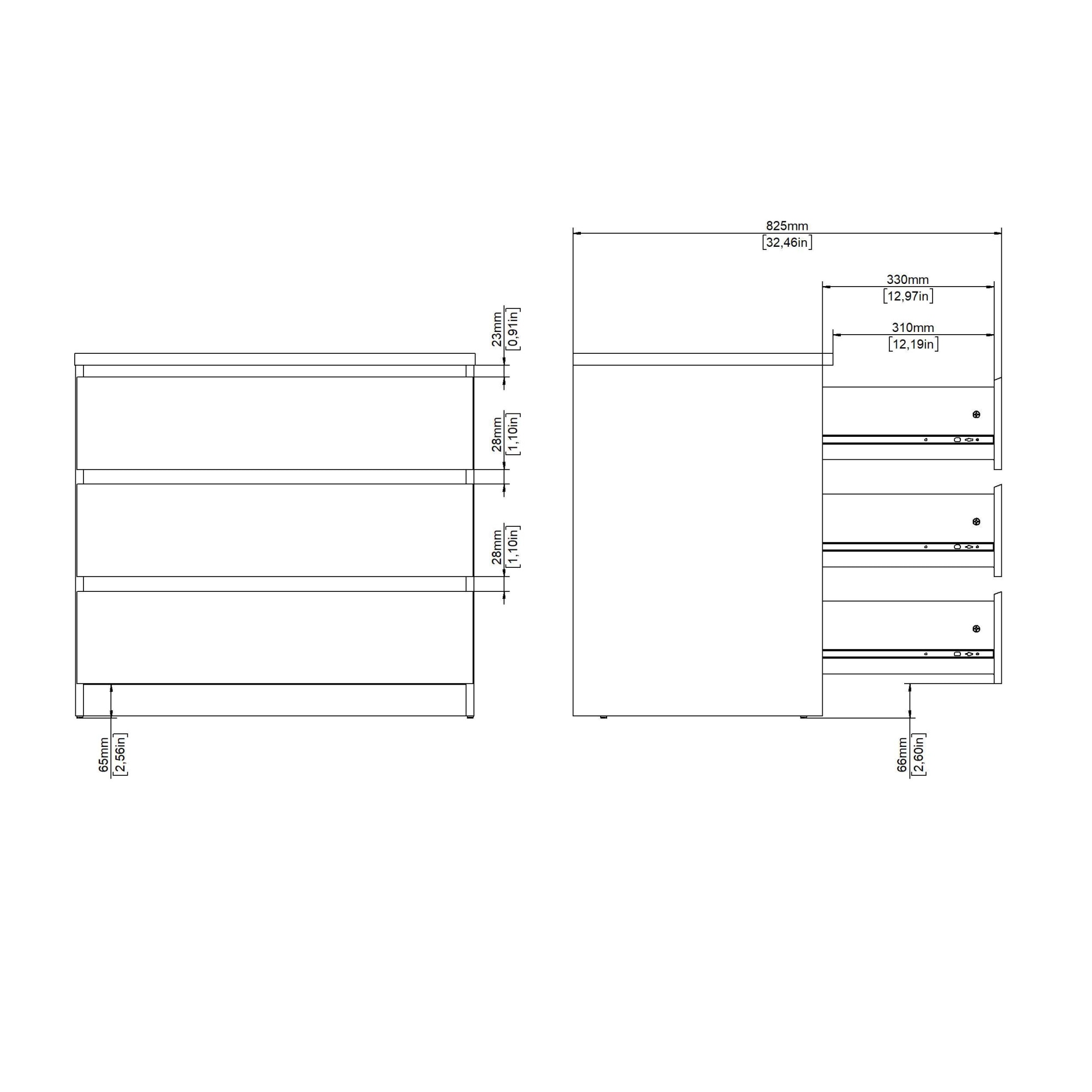 INOSIGN Kommode »Naia« Modern, mehrere Farben,abgerundete Schubladenkanten auf Metallgleiter