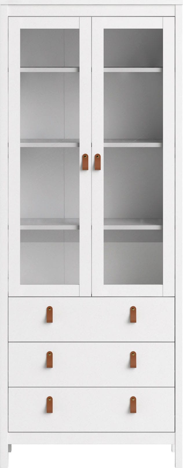 Home affaire Vitrine »Madrid, Glasvitrine Vitrinenschrank Ausstellung Sammelvitrine«, mit 2 Glastüren und 3 Schubladen, Breite 78 cm