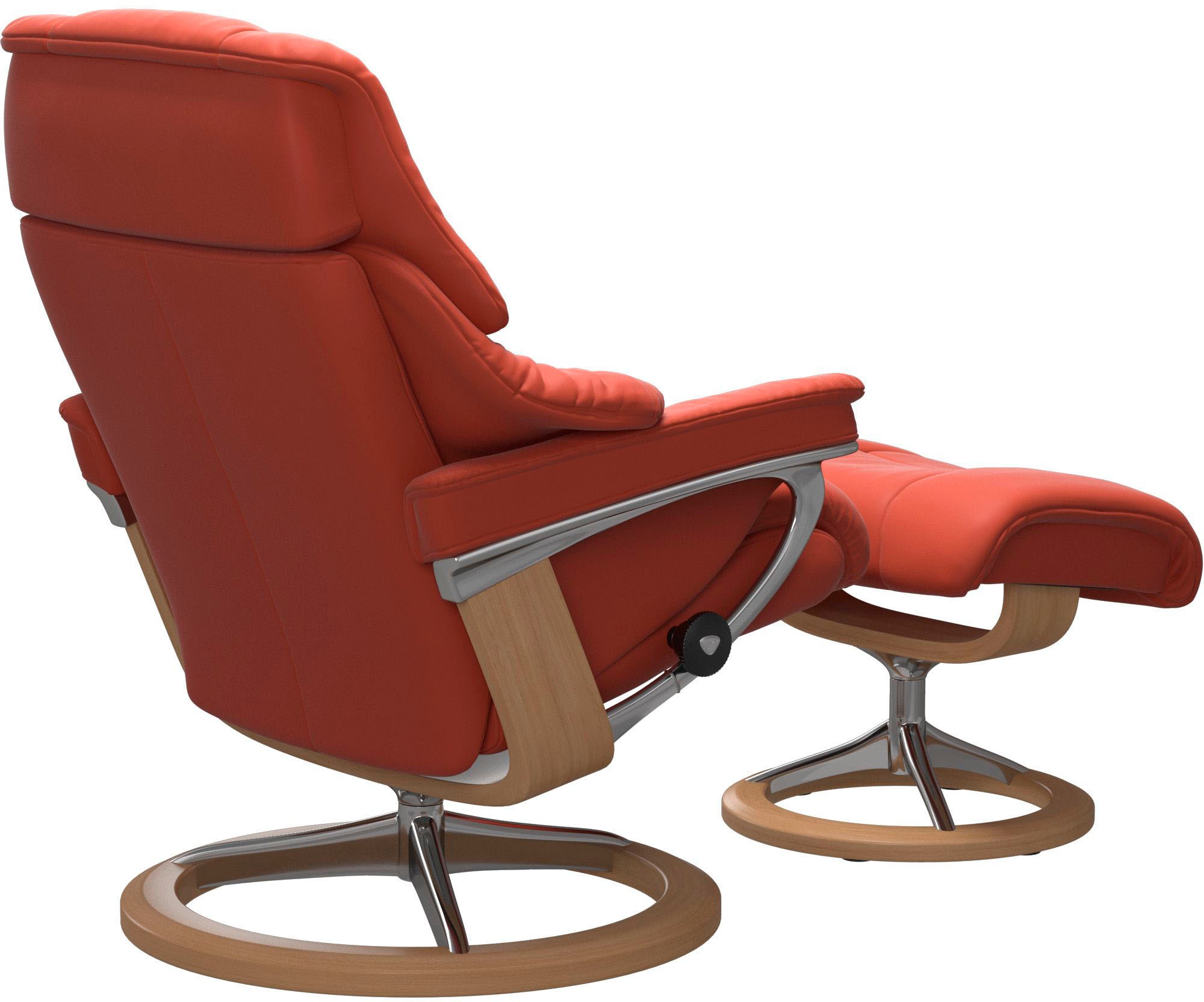 Stressless® Relaxsessel »Reno«, (Set, Relaxsessel mit Hocker), mit Hocker, mit Signature Base, Größe S, M & L, Gestell Eiche