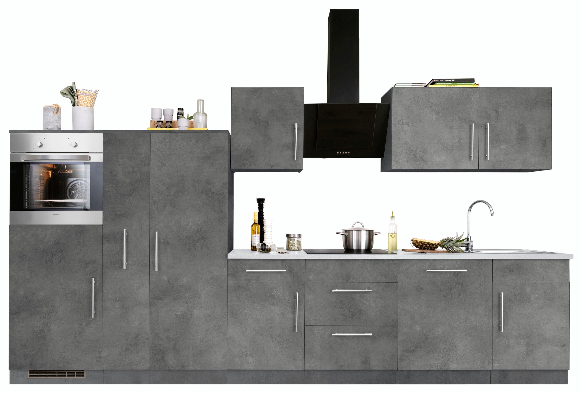 wiho Küchen Küchenzeile »Cali« mit E-Geräten, Breite 360 cm