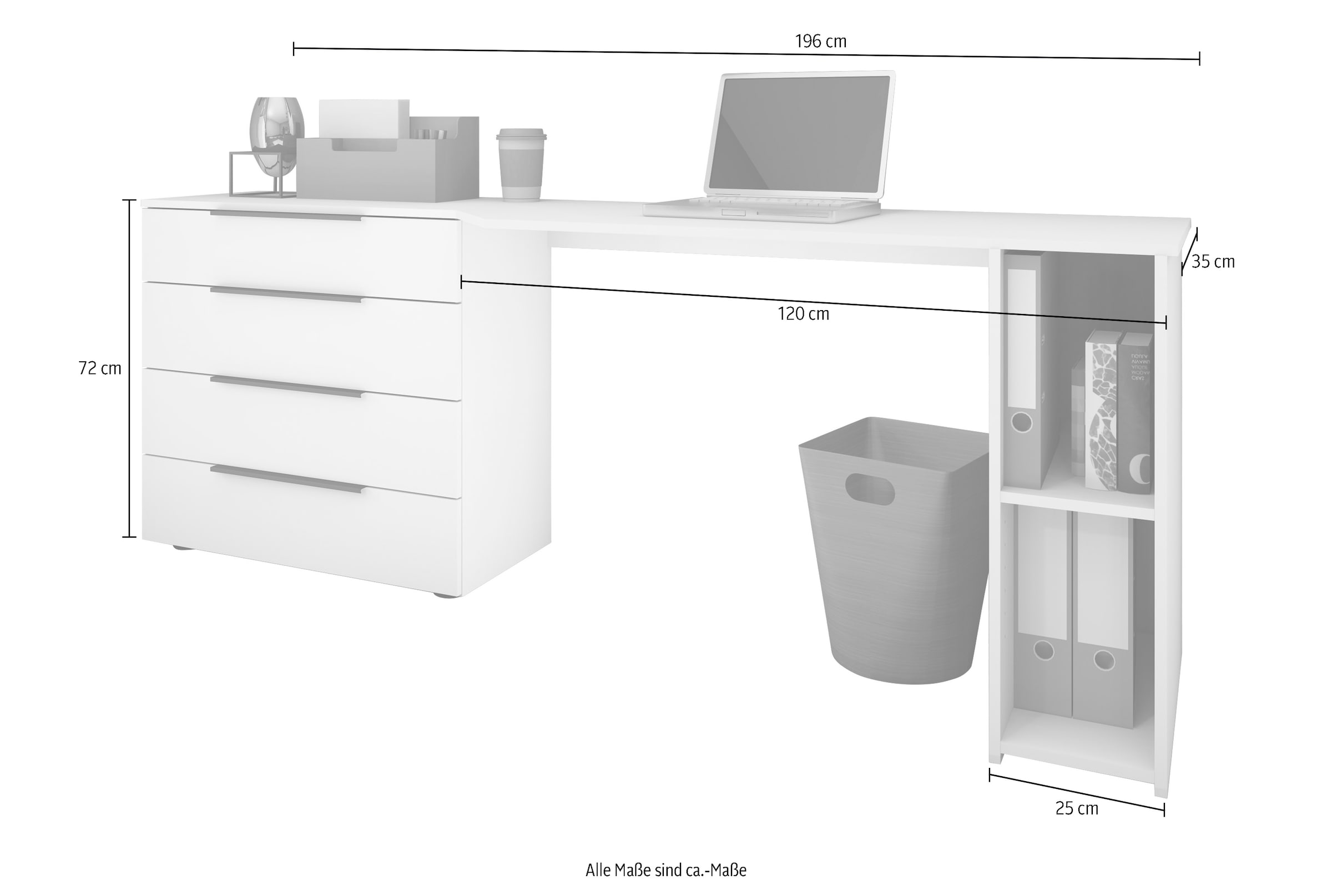 Möbel Schreibtisch kaufen mit Stauraum, »Tom«, borchardt cm 196 Breite online