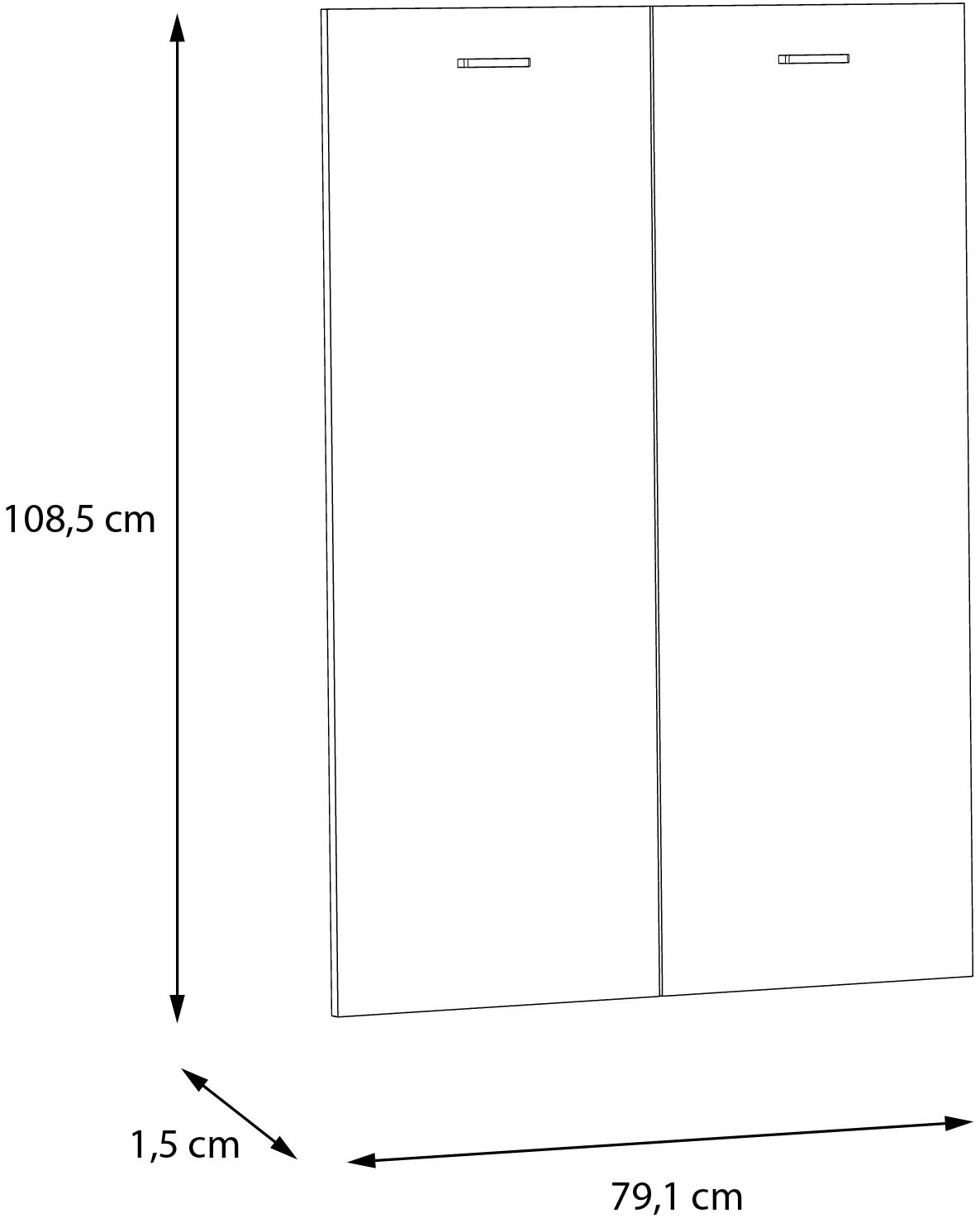 FORTE Schranktür »Goldsboro« 2 Stk. tlg. wahlweise mit Holzoptik oder Glas